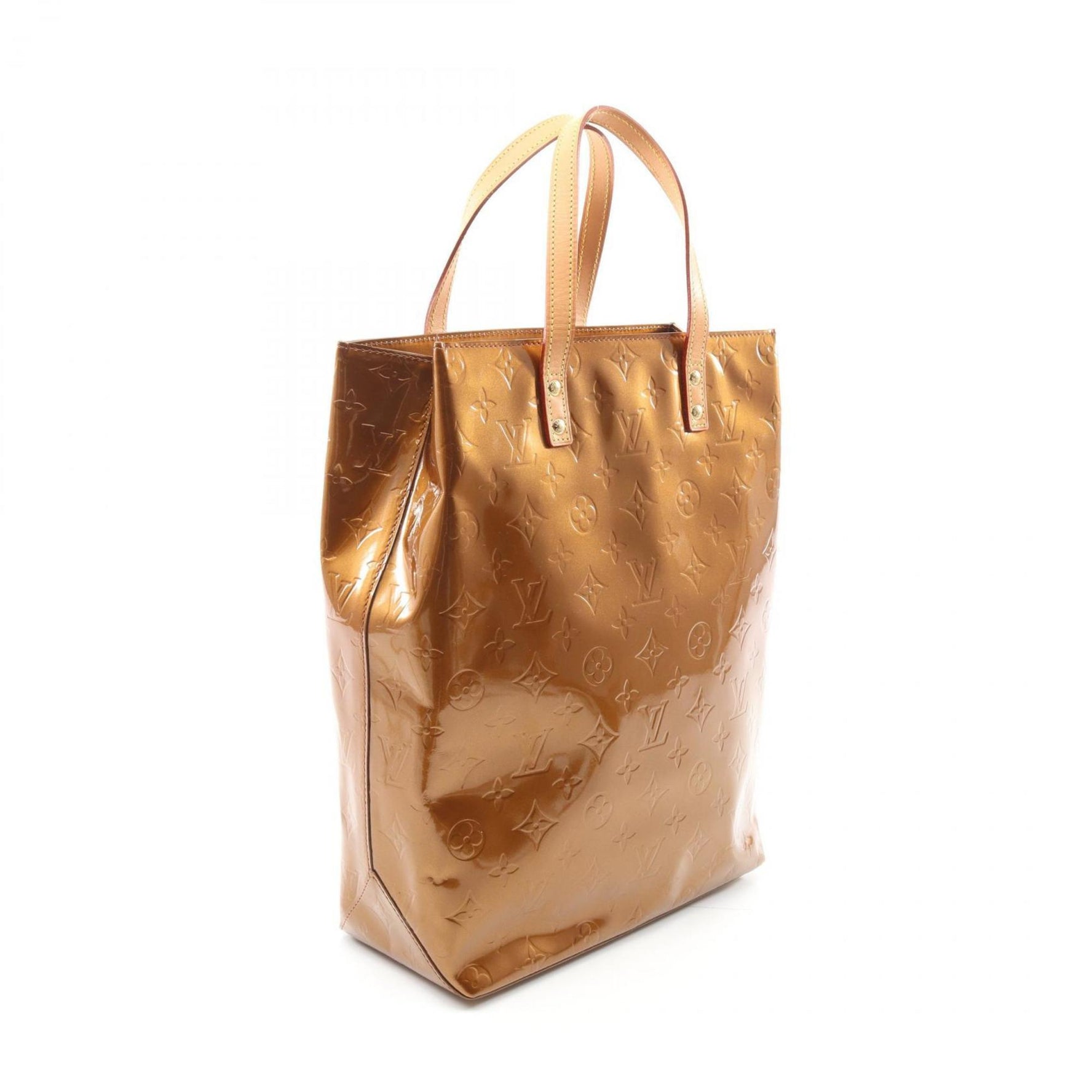 Louis Vuitton Reed MM Tote Bag, Leather Vernis, Brown
