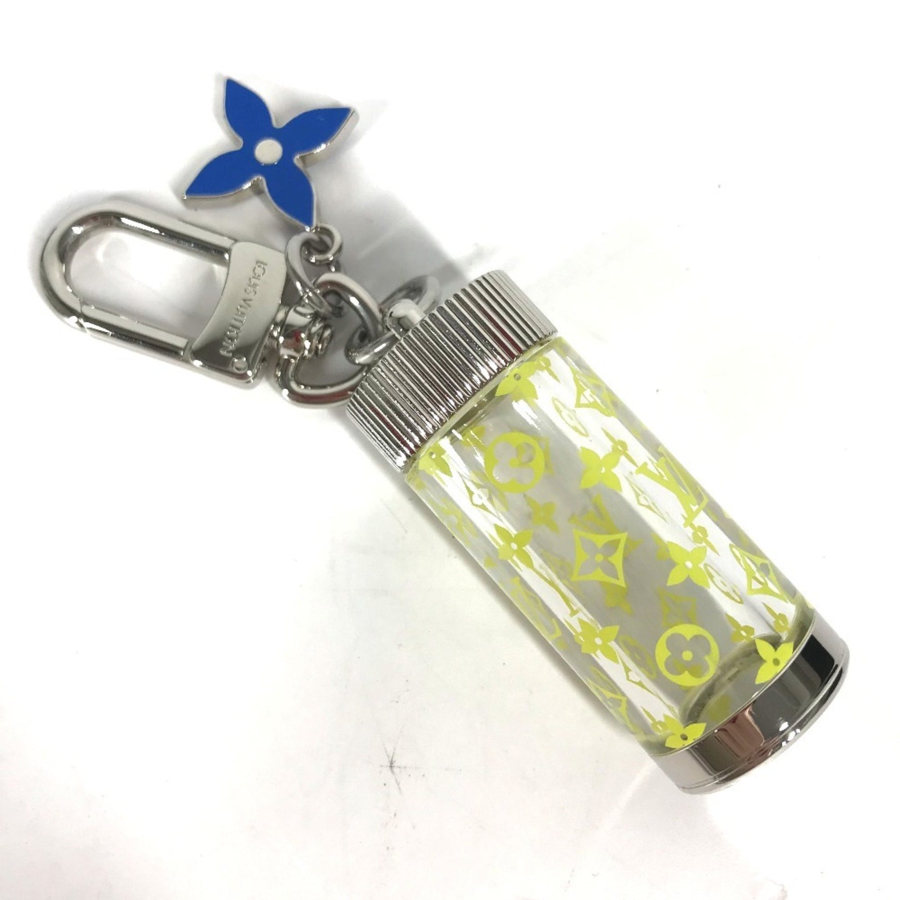 LOUIS VUITTON M00343 Monogram Bijou Sac Message in a Bottle Bag Charm Keychain, Metal/Glass, Men's, Yellow