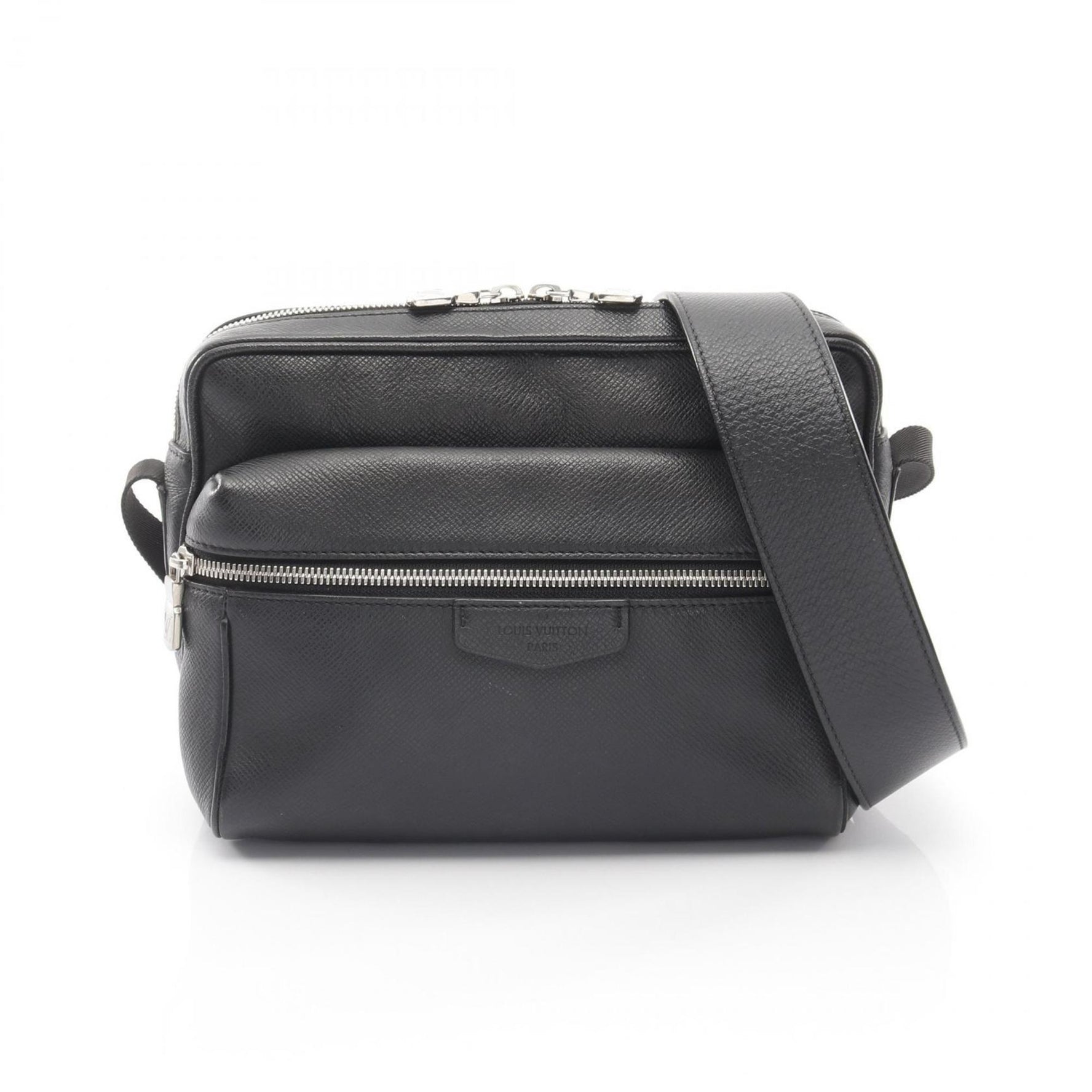 Louis Vuitton Outdoor Messenger PM Taiga Noir Shoulder Bag, Leather, Black