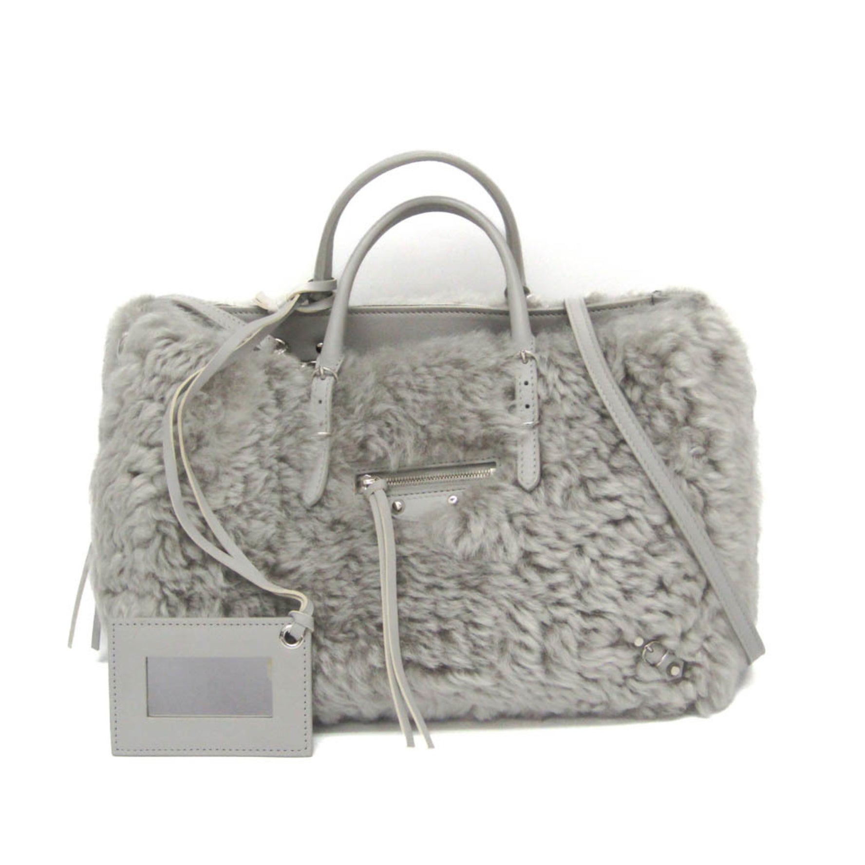 Balenciaga Paper A6 Women's Leather,Leather Handbag,Shoulder Bag Gray