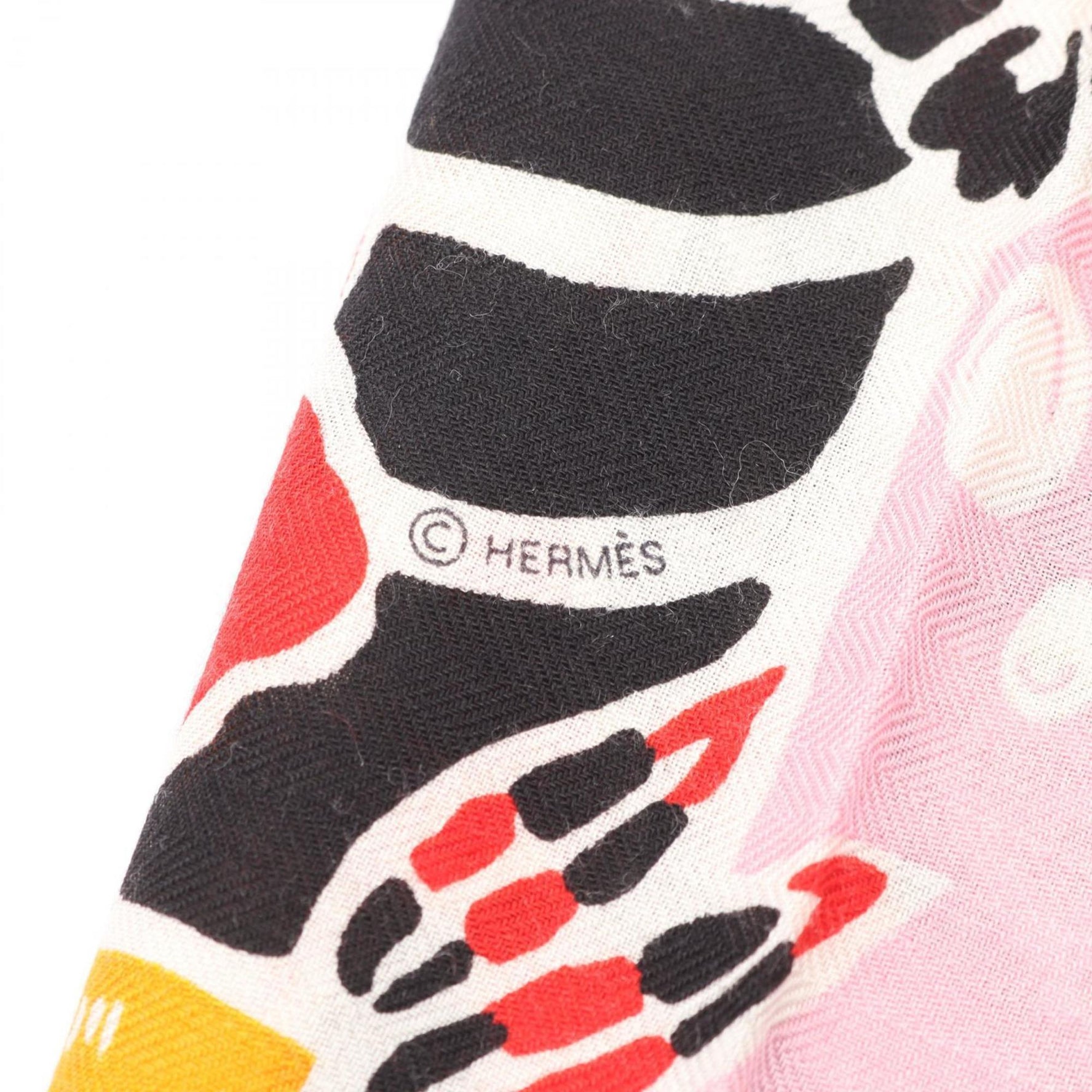 Hermes Hermès Carre Jean 140 BINGATA Scarf, Silk, Cashmere, Black, Multicolor