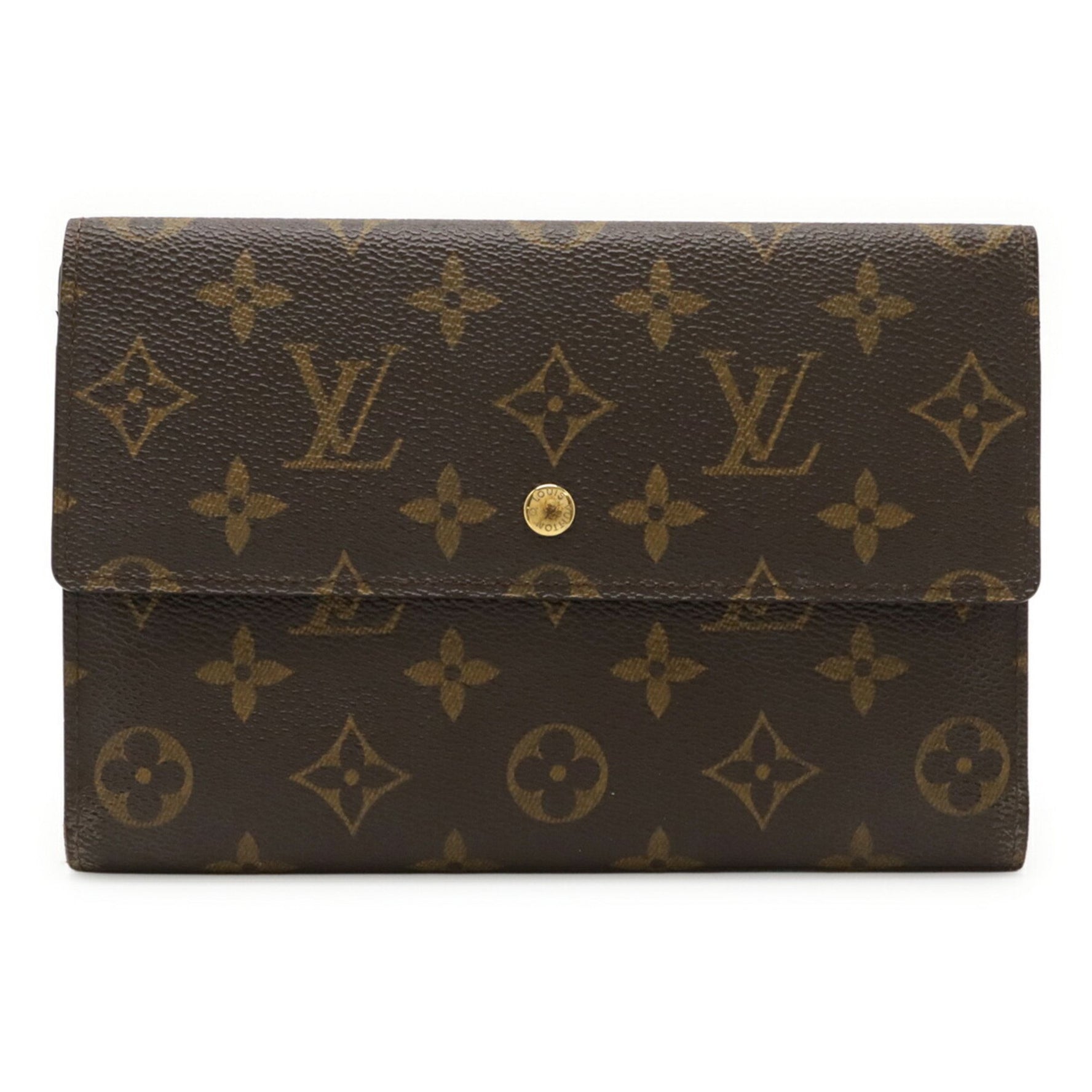 LOUIS VUITTON Monogram Pochette Passport Tri-fold Long Wallet, Case