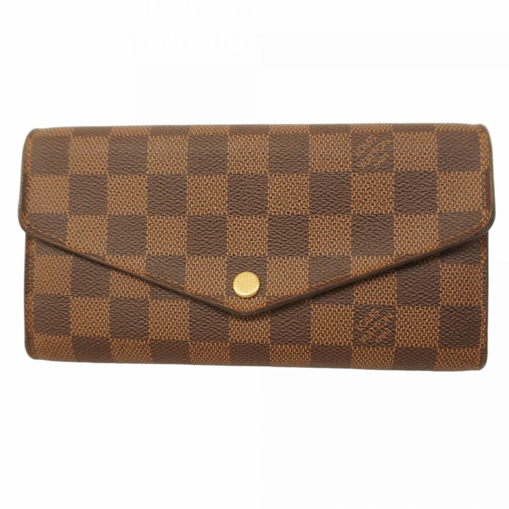 Louis Vuitton Damier Portefeuille Sarah N60014 Ebene Rose Ballerine Long Wallet for Women
