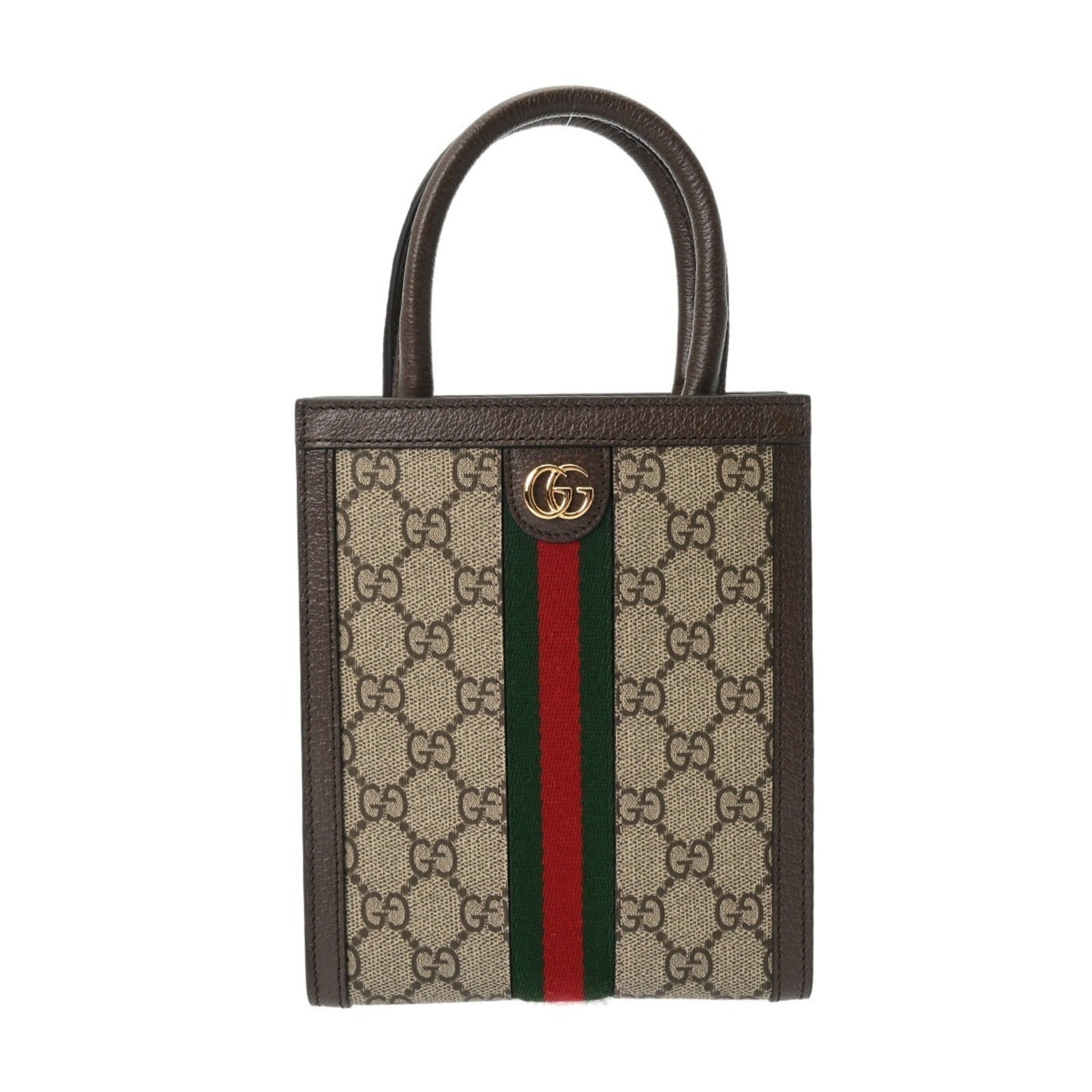 GUCCI Super Mini Bag, GG Supreme Canvas and Leather Handbag, Like New