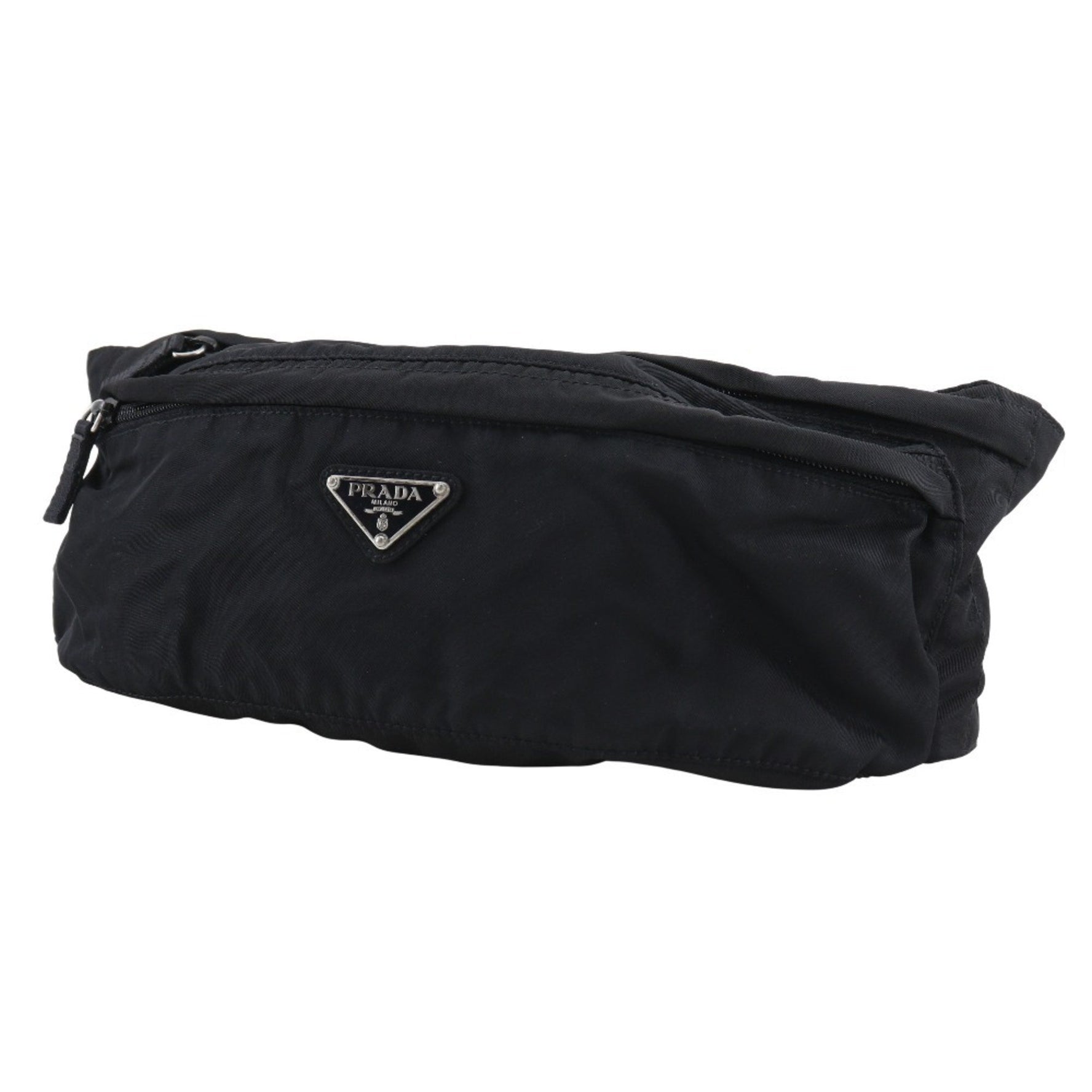 Prada Waist Pouch, Nylon, Black, Unisex