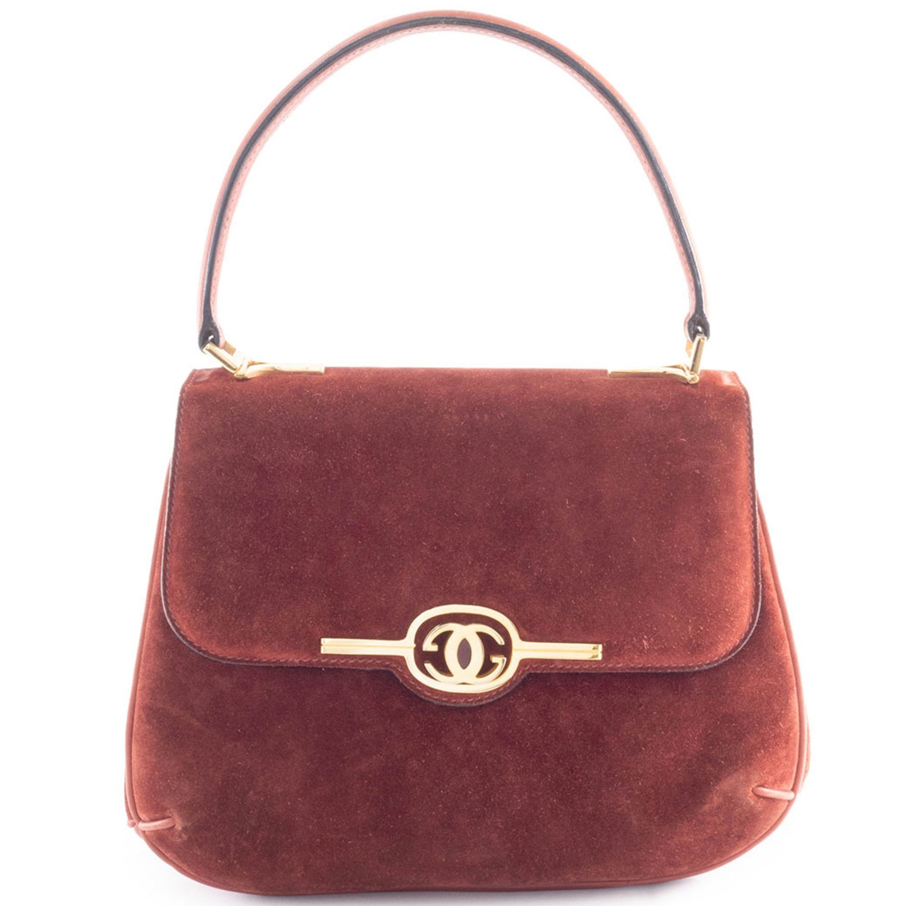 Gucci suede handbag, vintage turnlock.