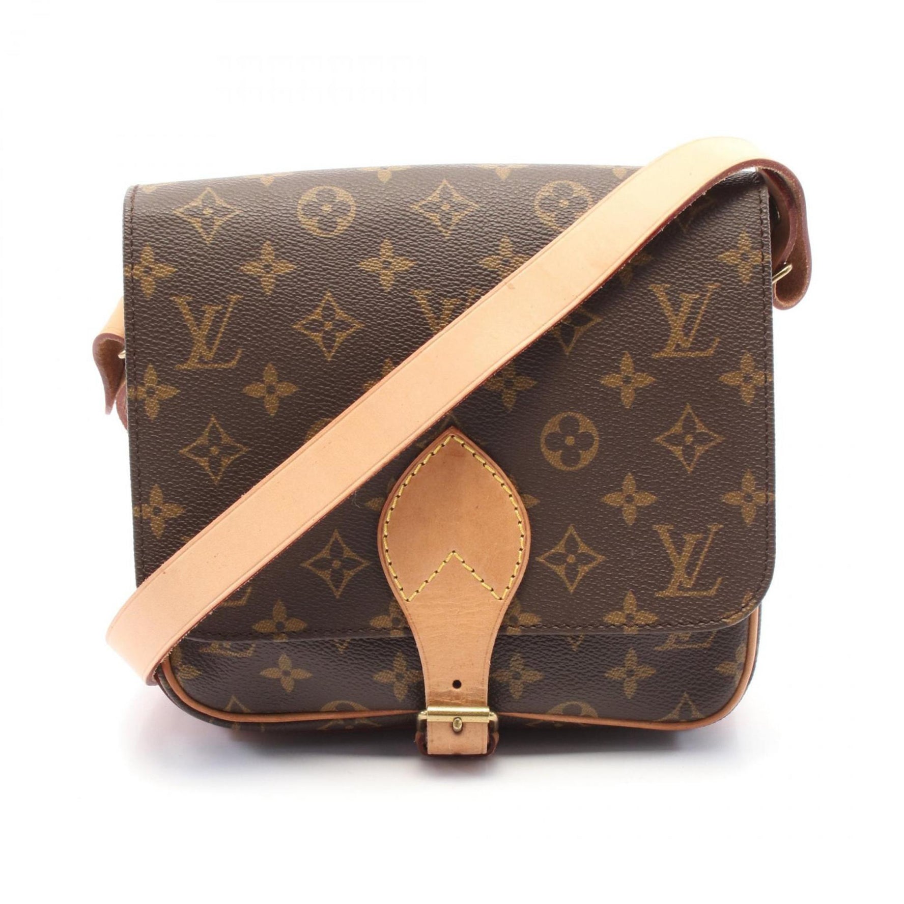Louis Vuitton Cartesier MM Shoulder Bag Coated Canvas Leather Monogram