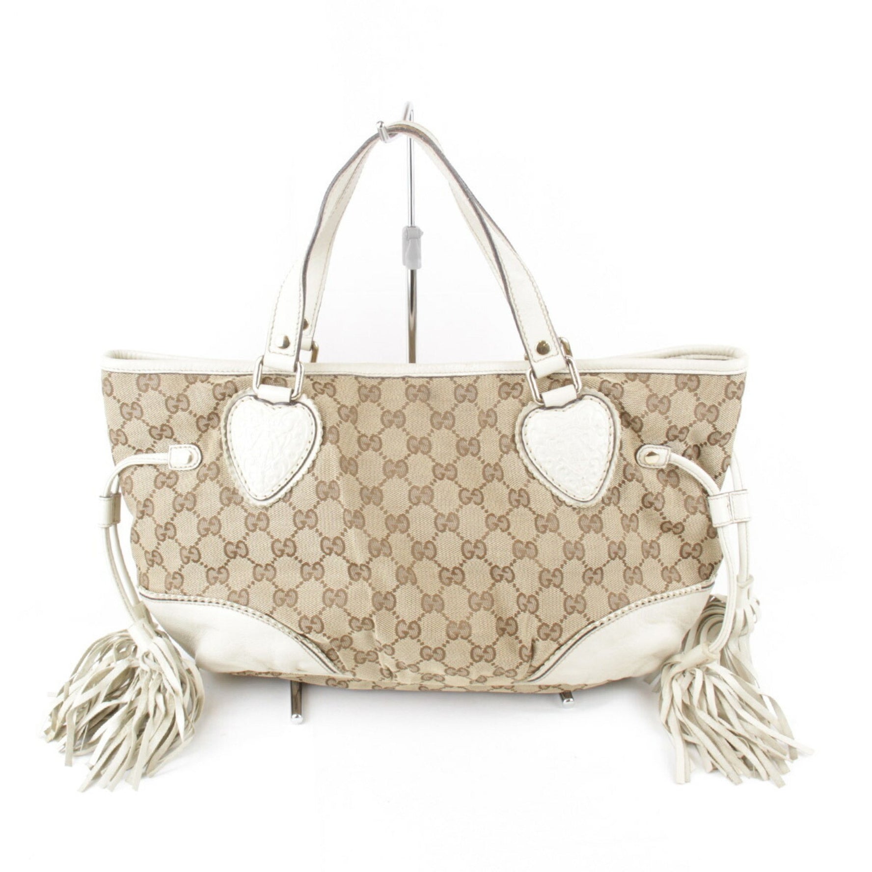 GUCCI 001013 Tote Bag GG Canvas Beige Women's
