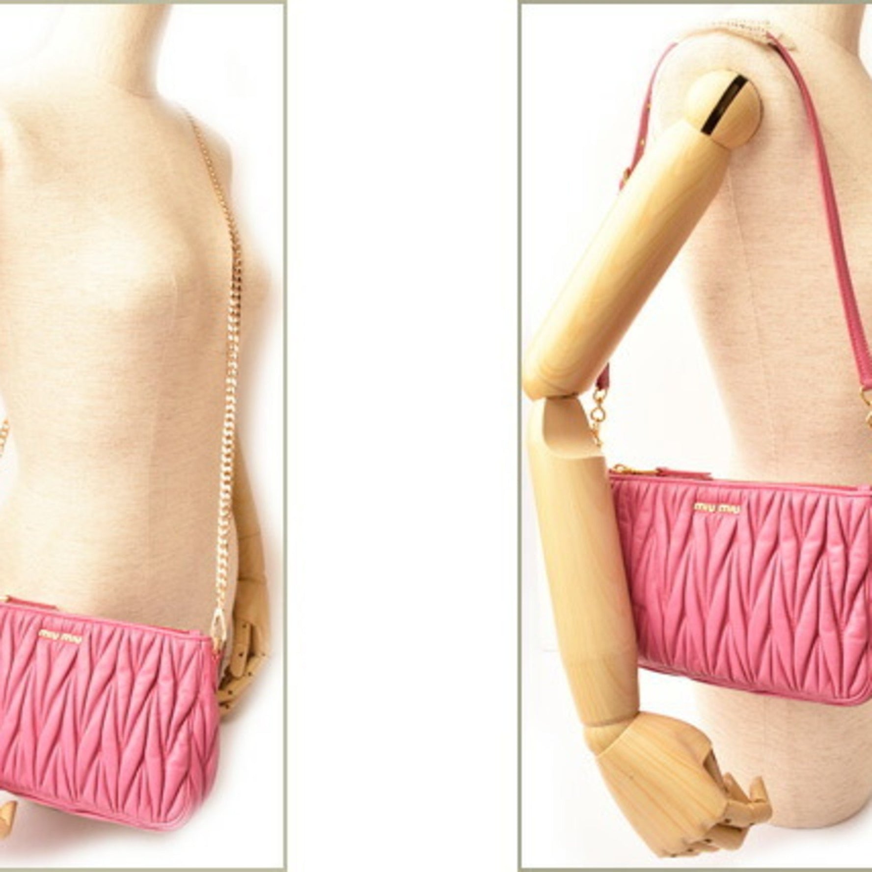 Miu Miu Miu Shoulder Bag Clutch Pouch miumiu MATELASSE' Matelasse FUXIA Fuchsia