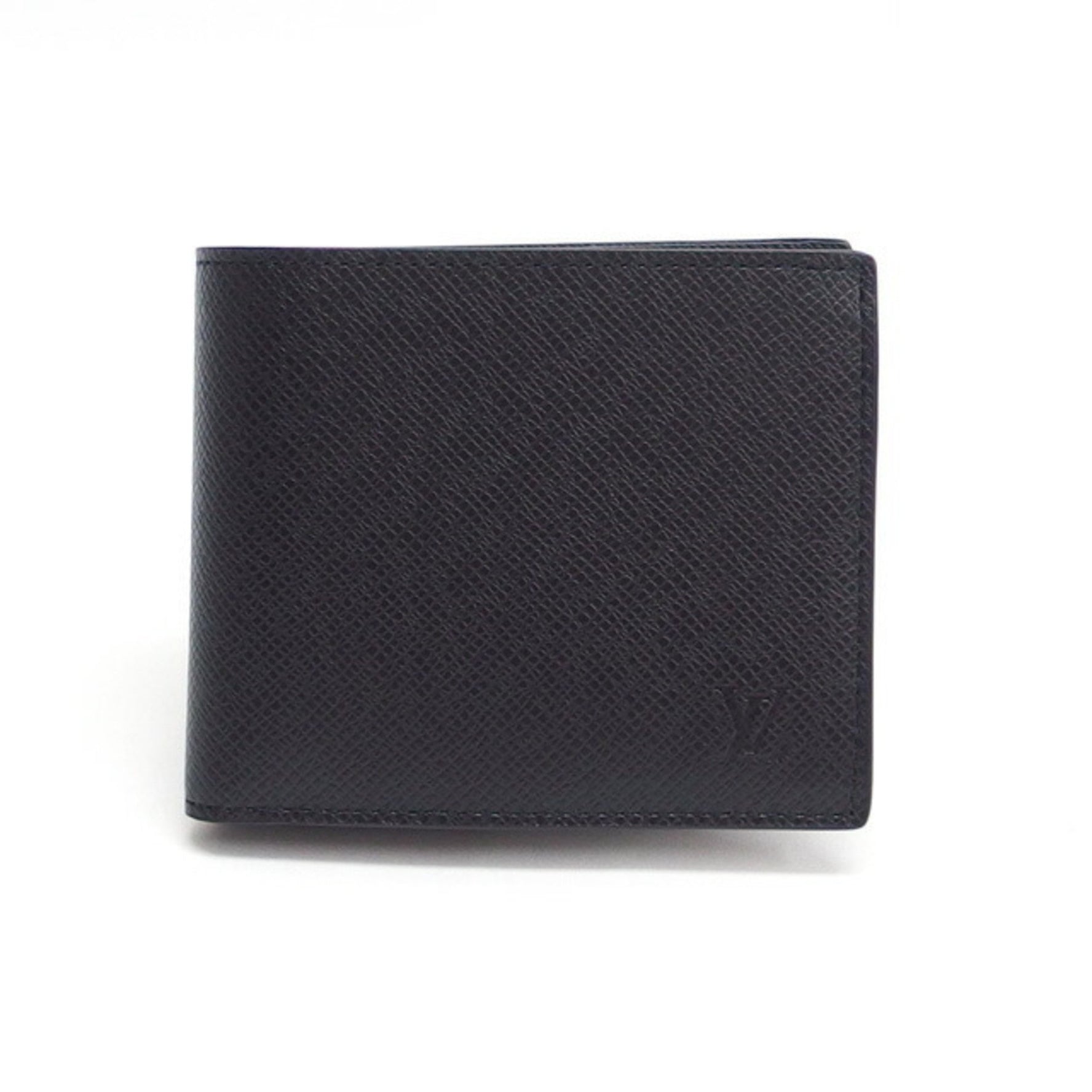Louis Vuitton Taiga Portefeuille Marco MM Bifold Compact Wallet Black