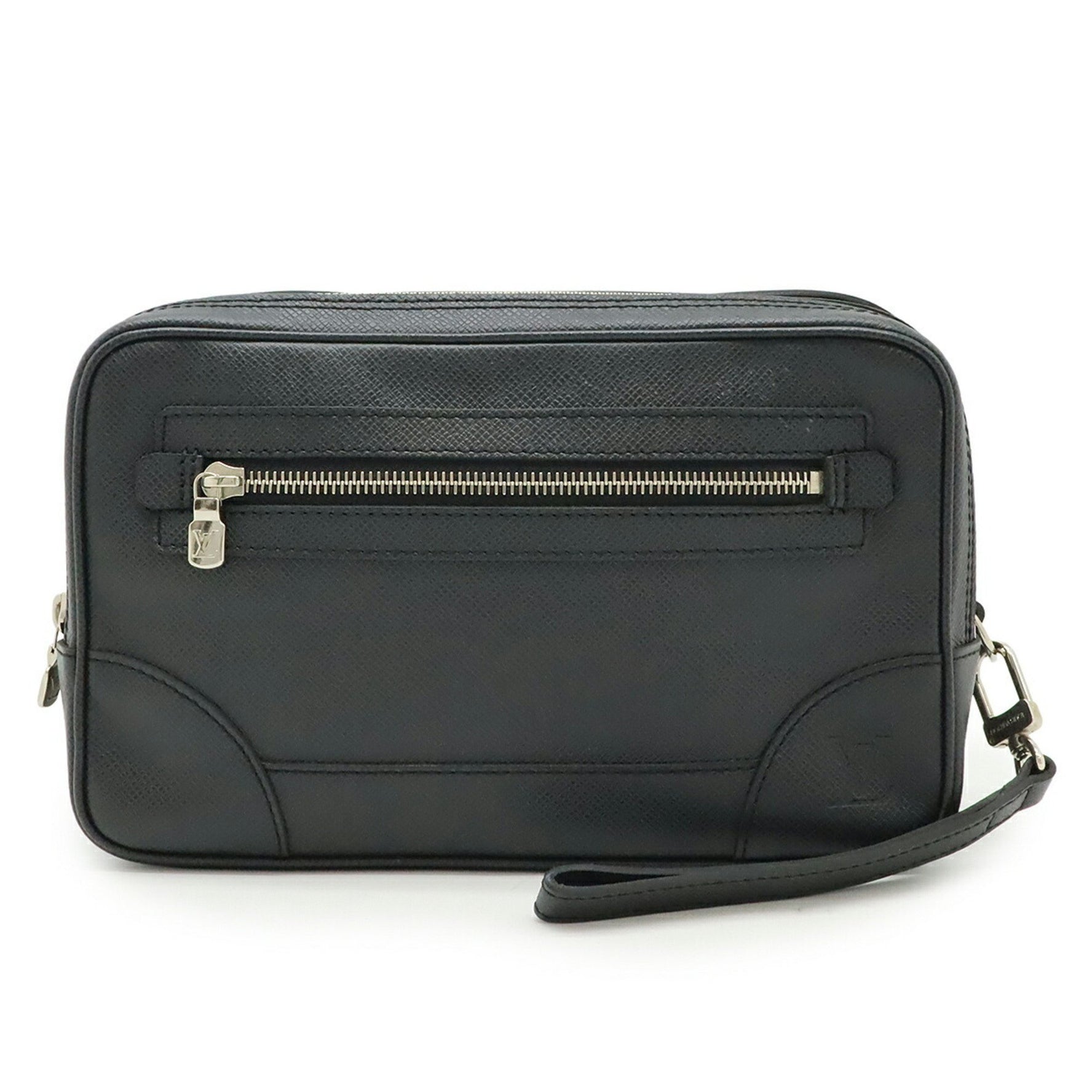 LOUIS VUITTON Taiga Pavel Second Bag/Clutch Bag, Leather Black