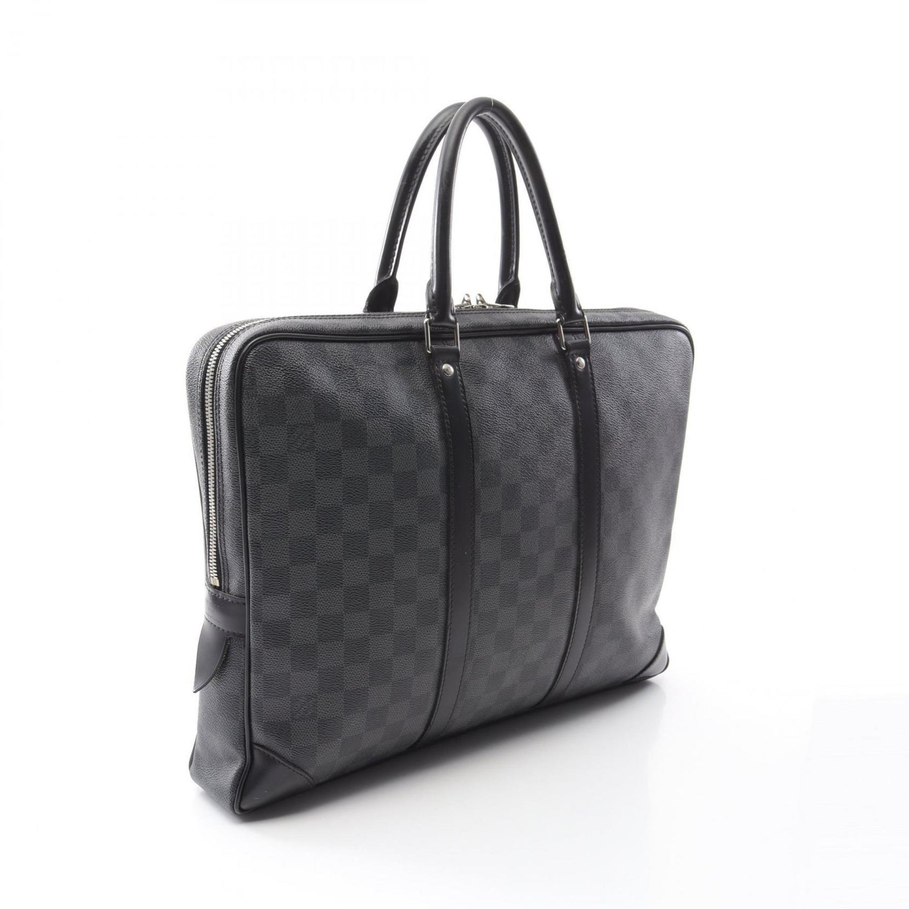 Louis Vuitton Voyage Business Bag, Coated Canvas and Leather with Damier Graphite Finish, Black