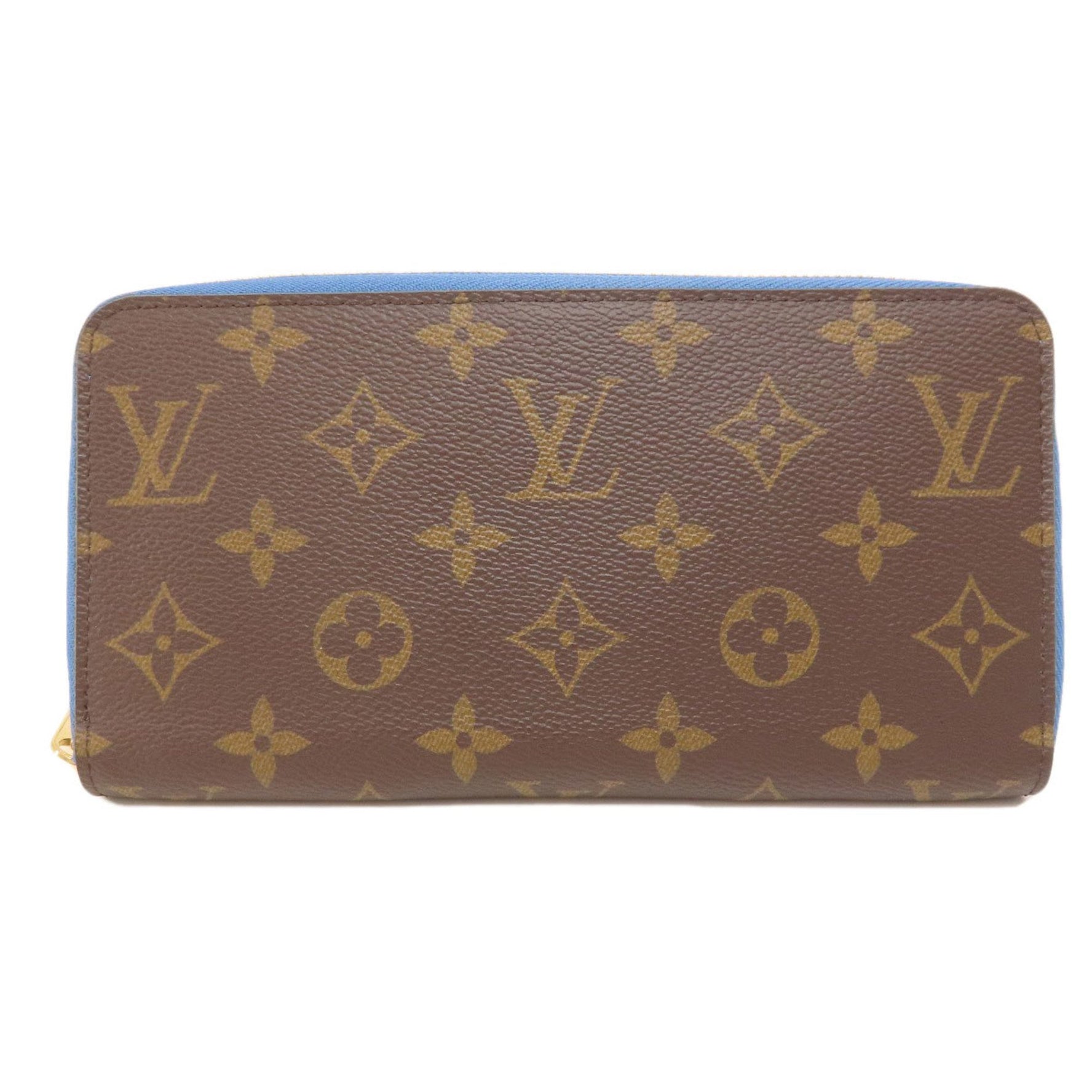 Louis Vuitton Zippy Wallet Monogram Blue Jean Long Canvas