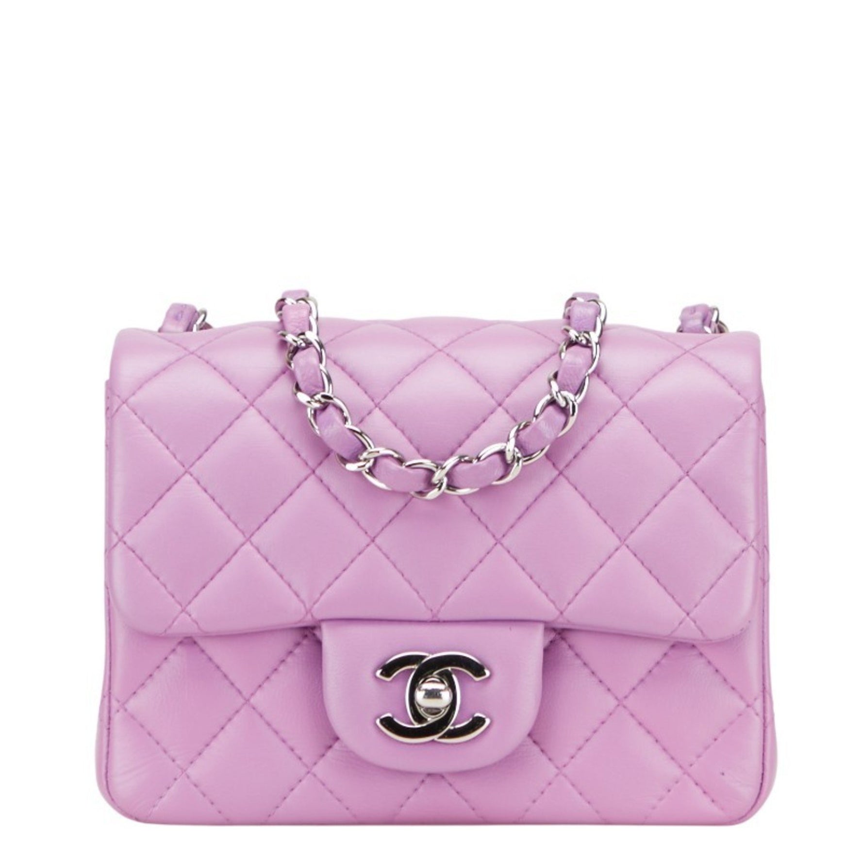 CHANEL Matelasse Coco Mark Single Flap Chain Shoulder Bag in Lambskin