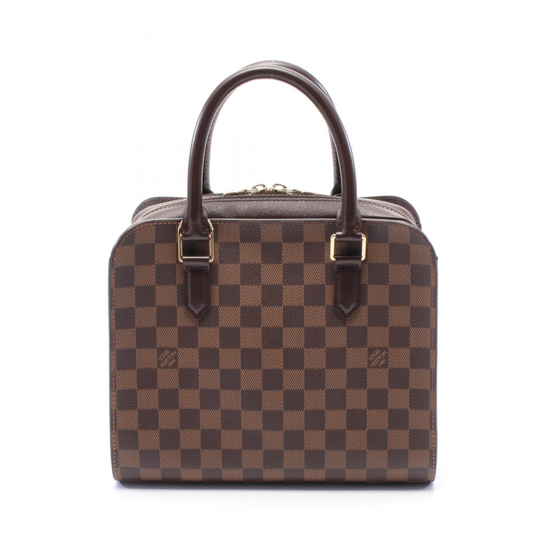 Louis Vuitton Triana Handbag, Coated Canvas and Leather with Damier Finish, Brown