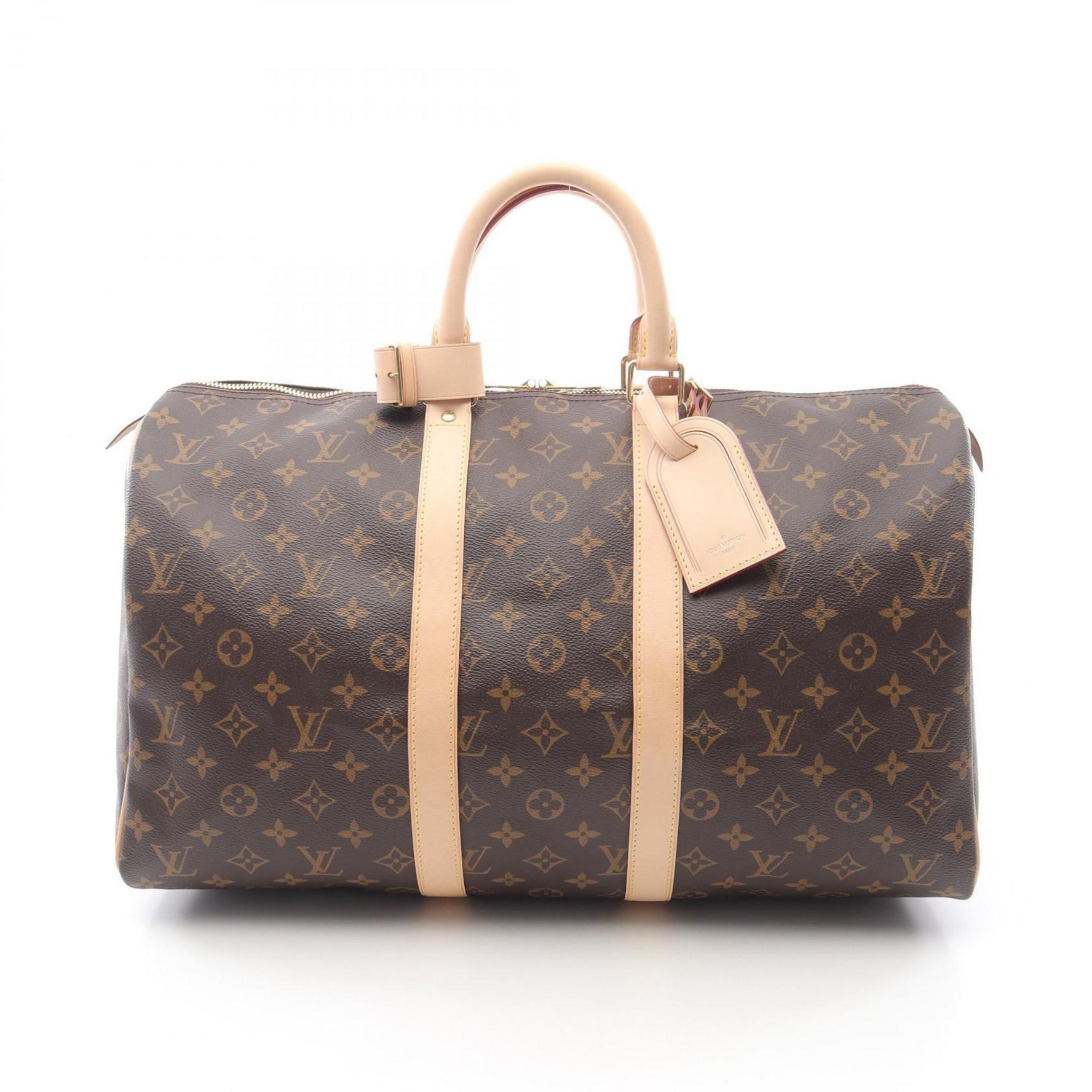 Louis Vuitton Keepall 45 Boston Bag, Coated Canvas and Leather, Monogram, Brown, Men's