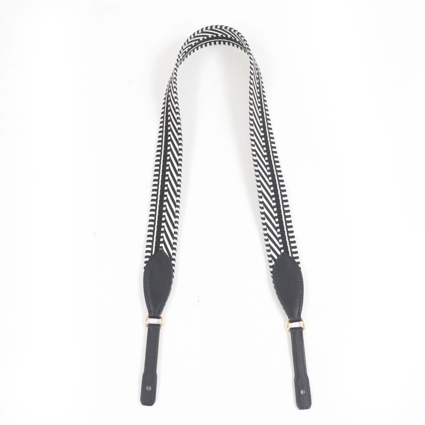 HERMES Bandouliere Sangle Caval Togo Shoulder Strap, Canvas and Leather, B Stamp, Dust Bag Included, Made in France