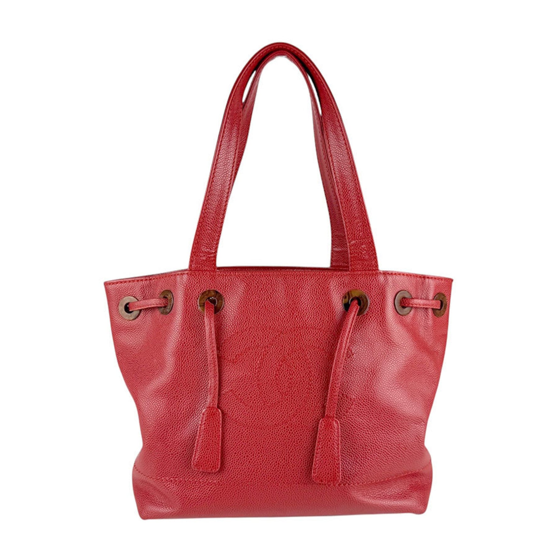 CHANEL Caviar Leather Handbag, Red