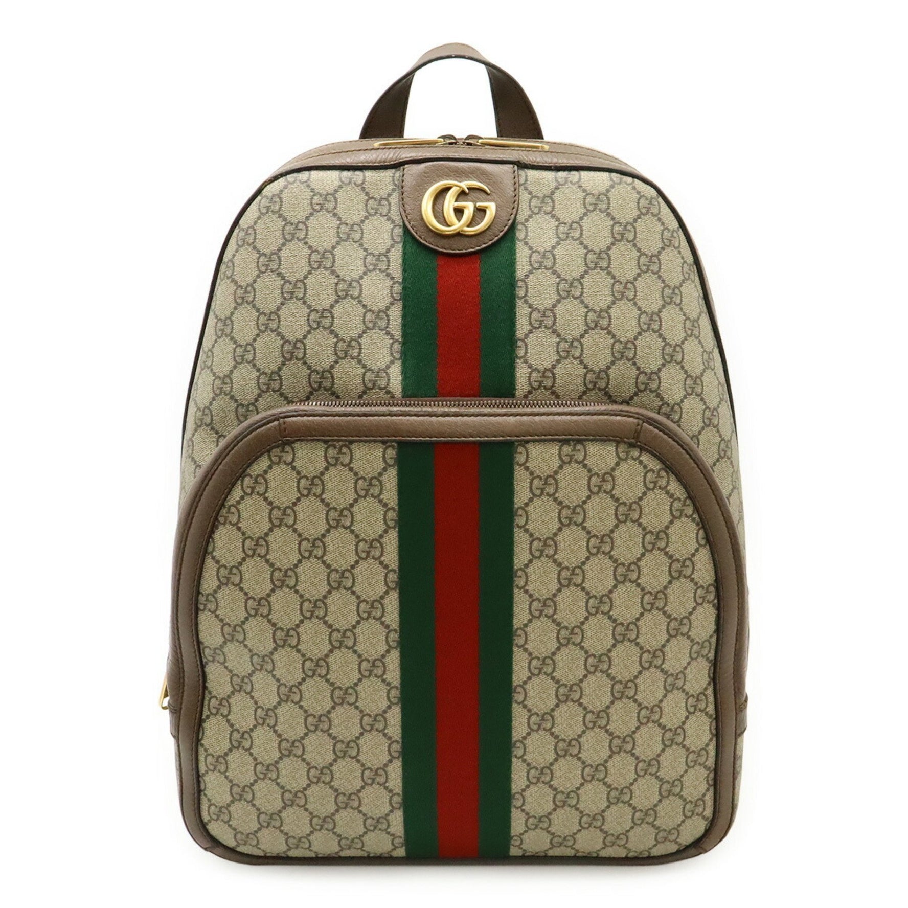 GUCCI Ophidia GG Supreme Medium Backpack, Sherry Line PVC, Beige and Mocha Brown,