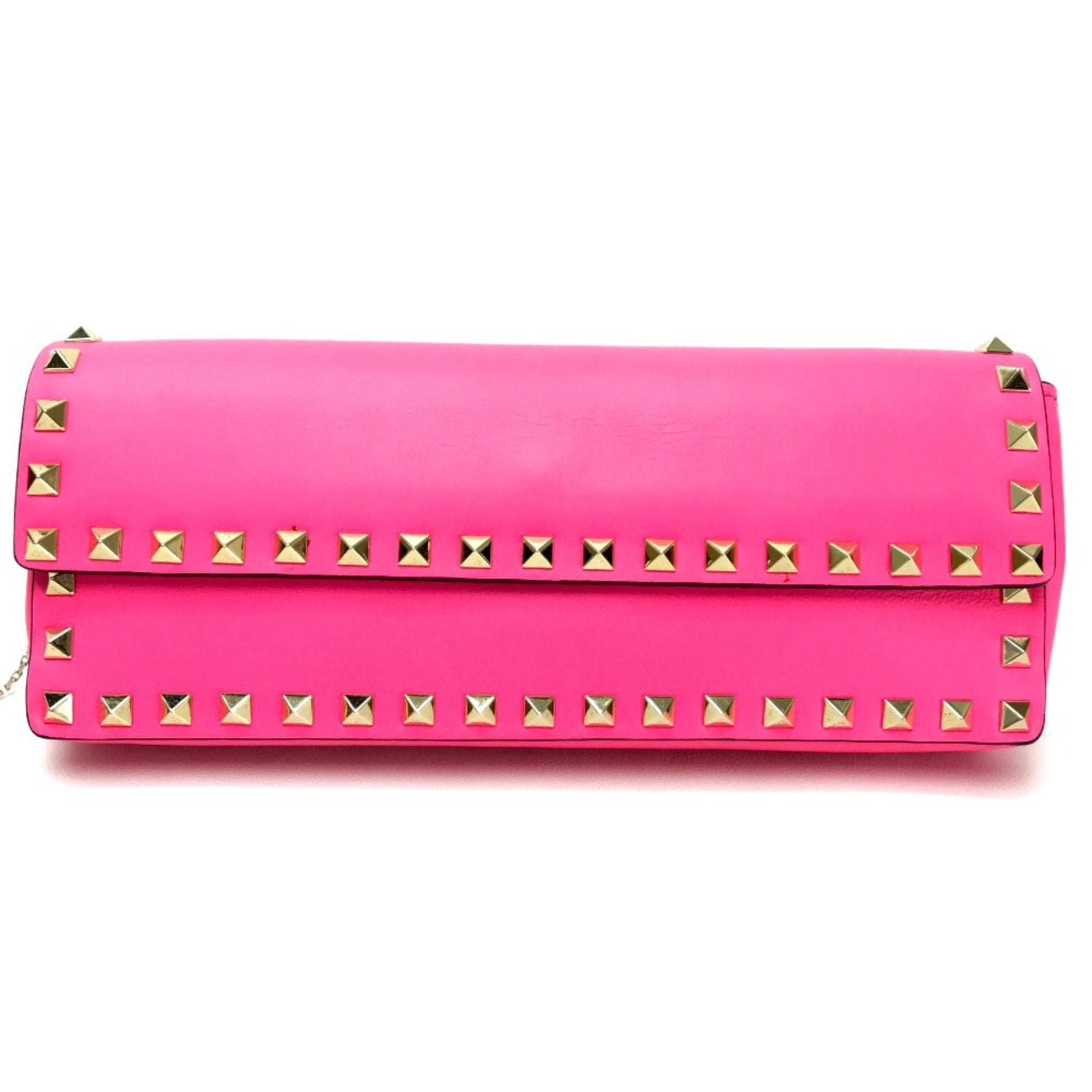 Valentino Garavani Valentino-Galavani With bangle chain Clutch bag shocking