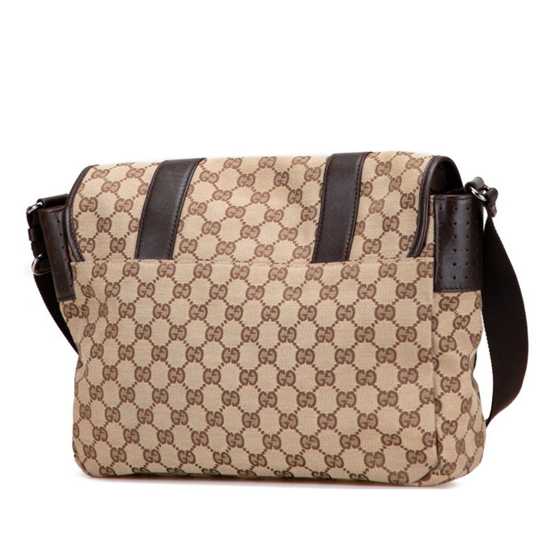 Gucci GG Canvas Crossbody Shoulder Bag/Messenger Bag Beige/Brown Canvas/Leather