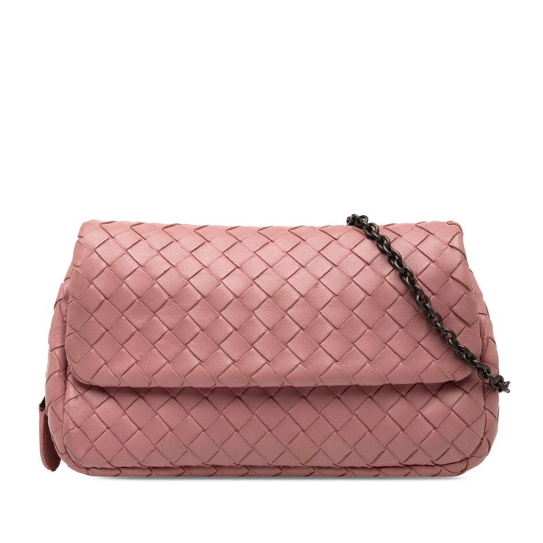 Bottega Veneta Intrecciato Chain Shoulder Bag in Leather