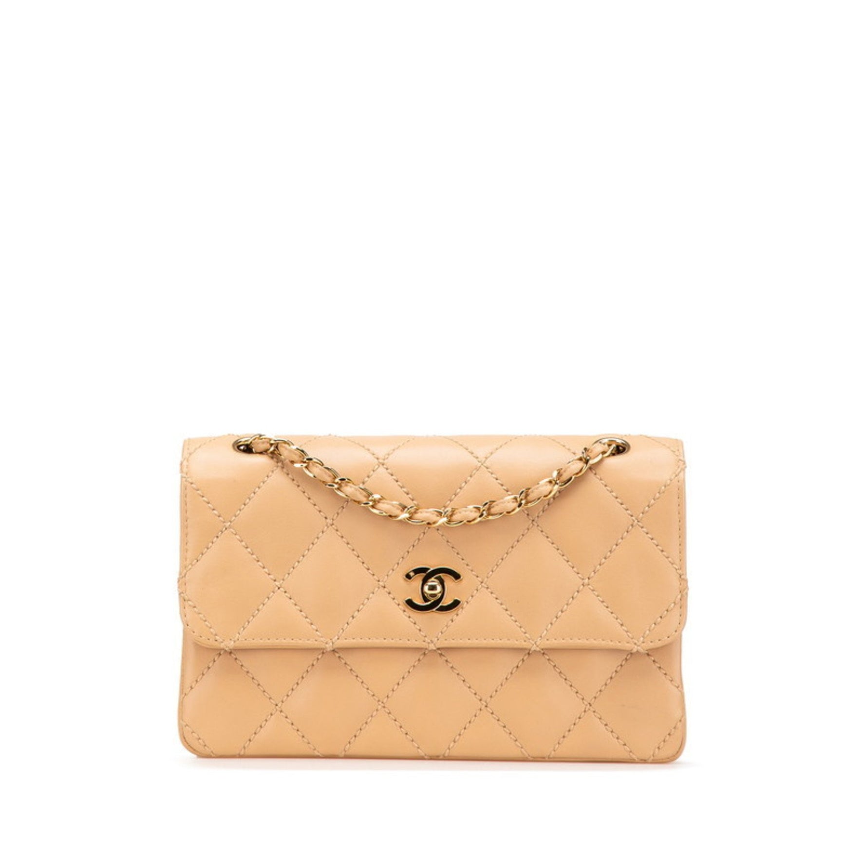 CHANEL Wild Stitch Coco Mark Chain Shoulder Bag in Calfskin