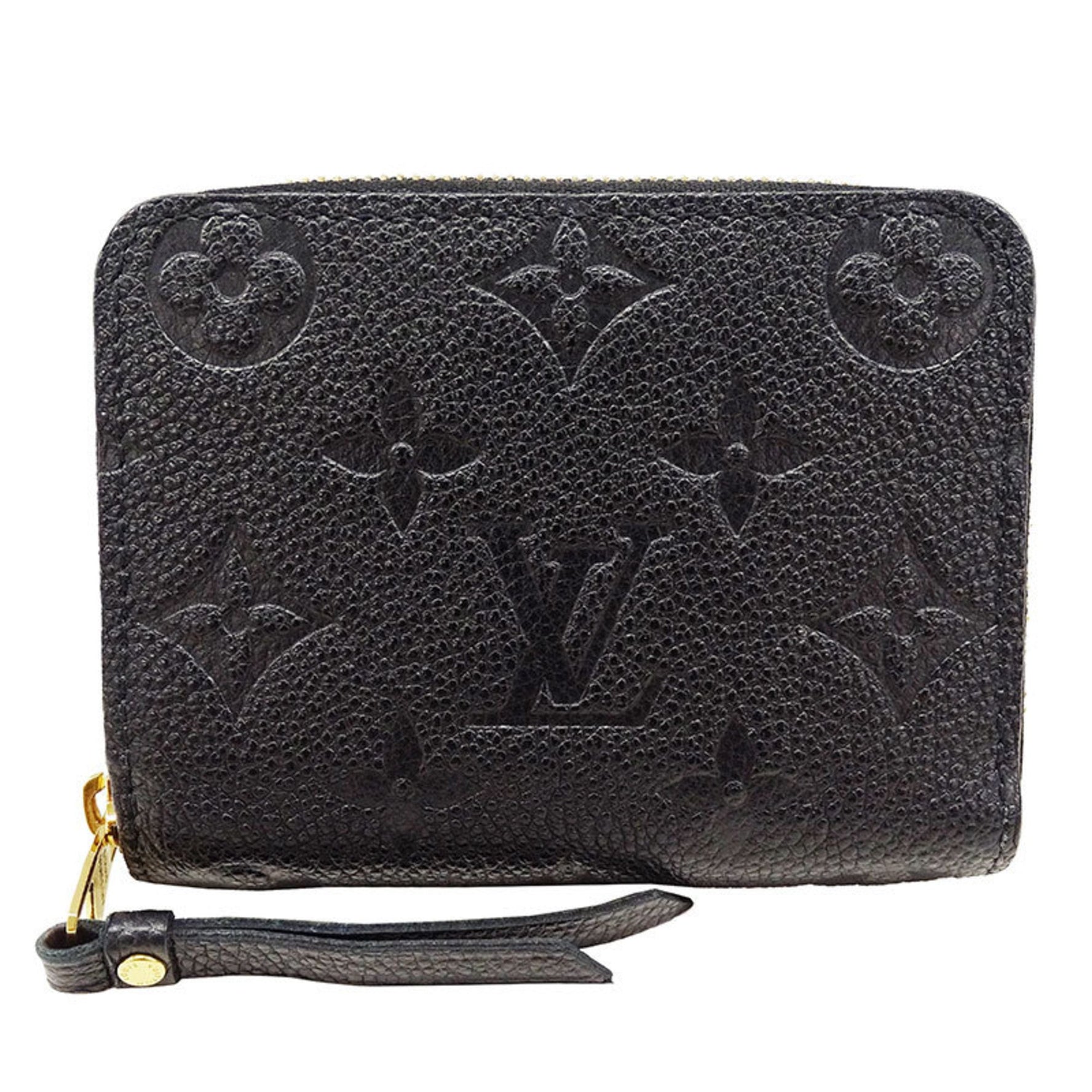 Louis Vuitton Wallet Coin Case Monogram Empreinte Zippy Purse Noir Black Round