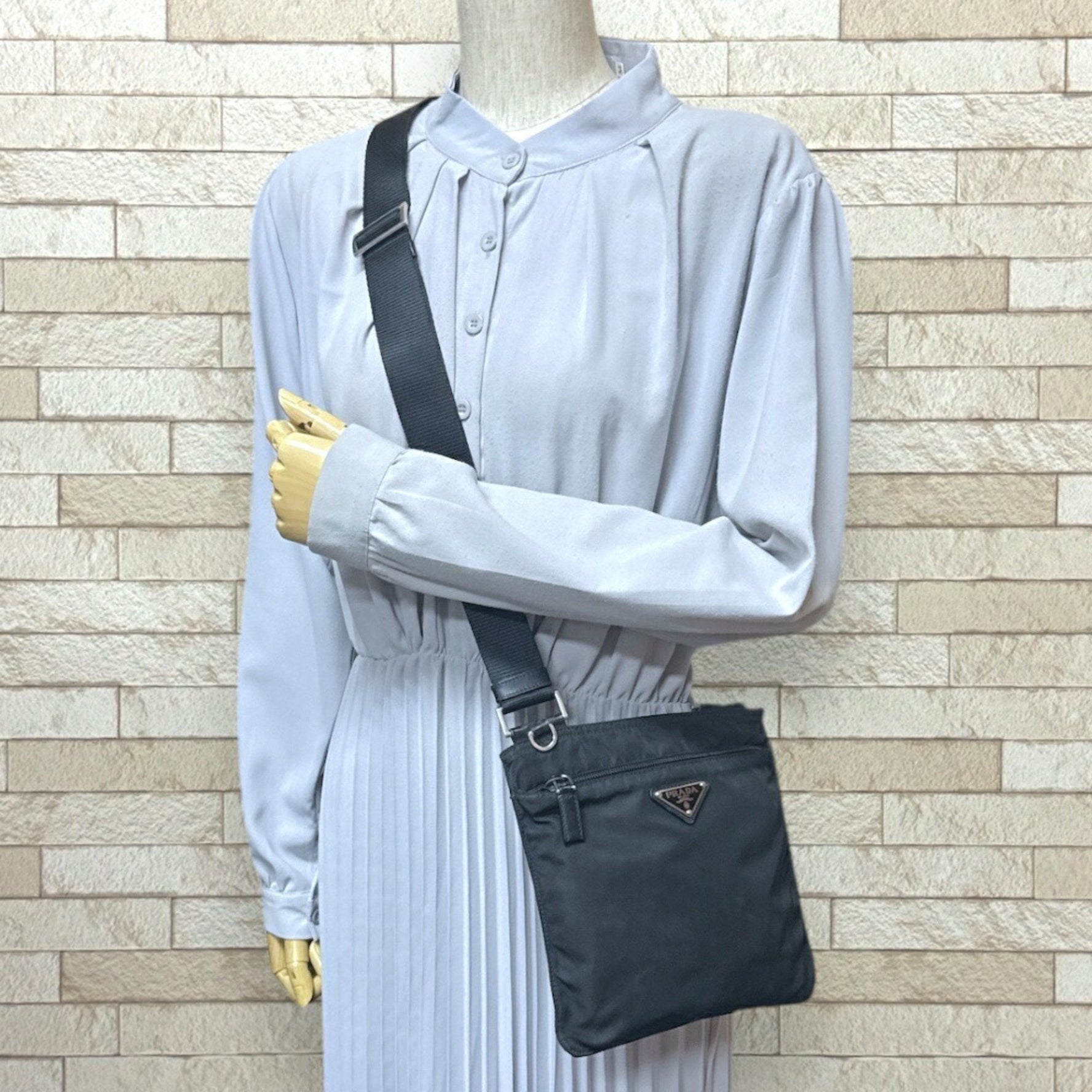 Prada Shoulder Bag Nylon Black Women's PRADA