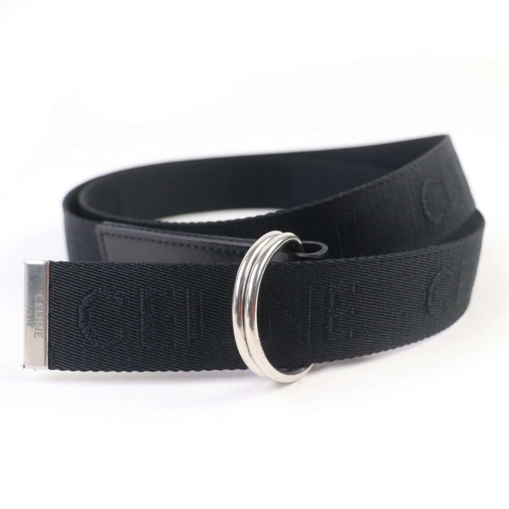 CELINE Logo Design Medium Double Ring Leather Belt in Made Italy, Includes Box and Dust Bag