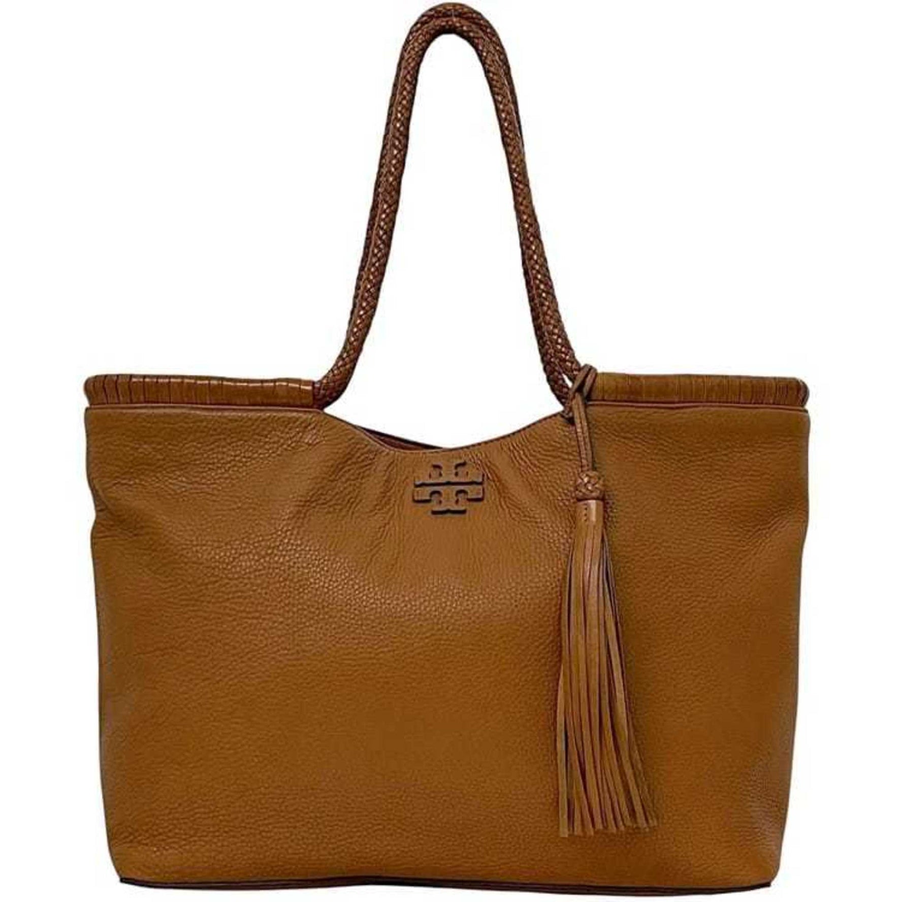 Tory Burch Tote Bag Brown Leather 12-16 TORY BURCH Tassel Big Double Camel Men's