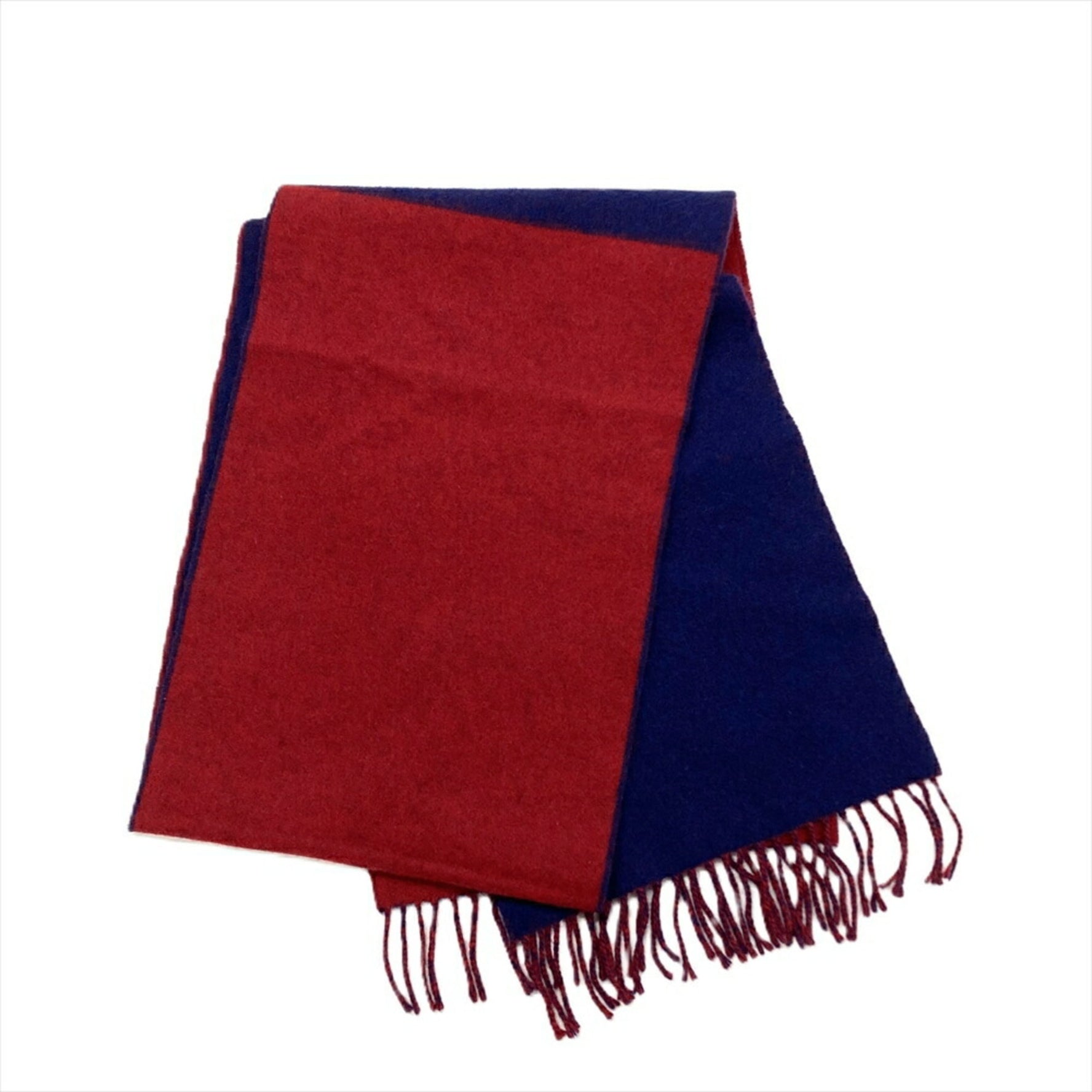 LOEWE Scarf Wool Angora Navy Red Bicolor Anagram