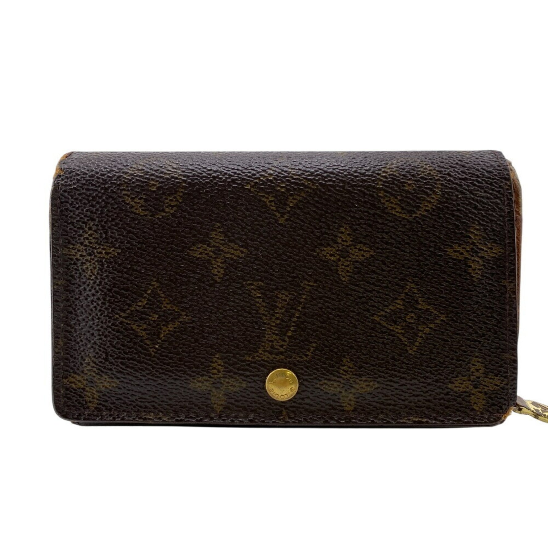 LOUIS VUITTON M61730 Porte-Monnaie-Vieux-Trésor Monogram Bifold Wallet with Coin Purse, Bill and Card Slots, Brown, Unisex