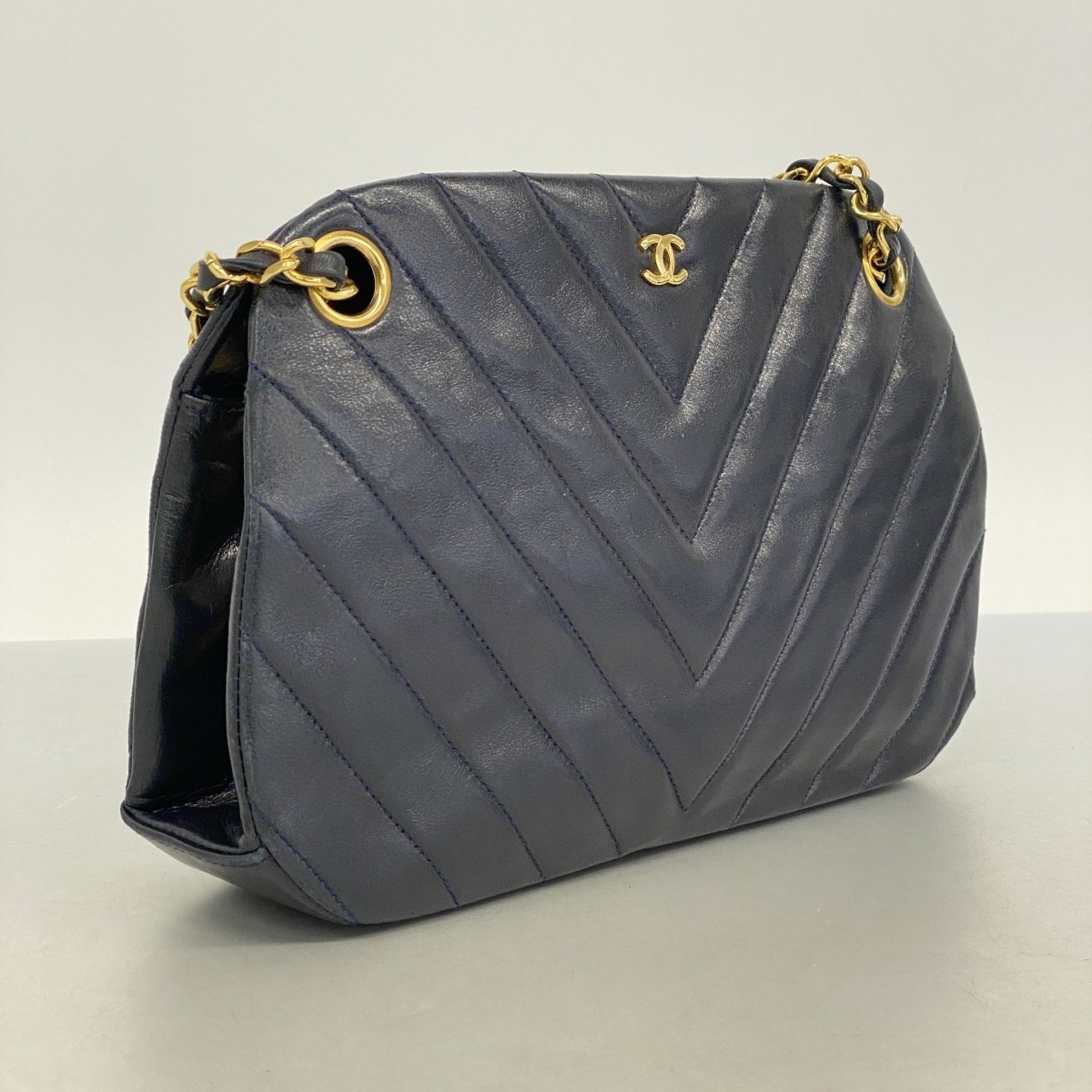 Chanel V-Stitch Chain Handbag, Lambskin