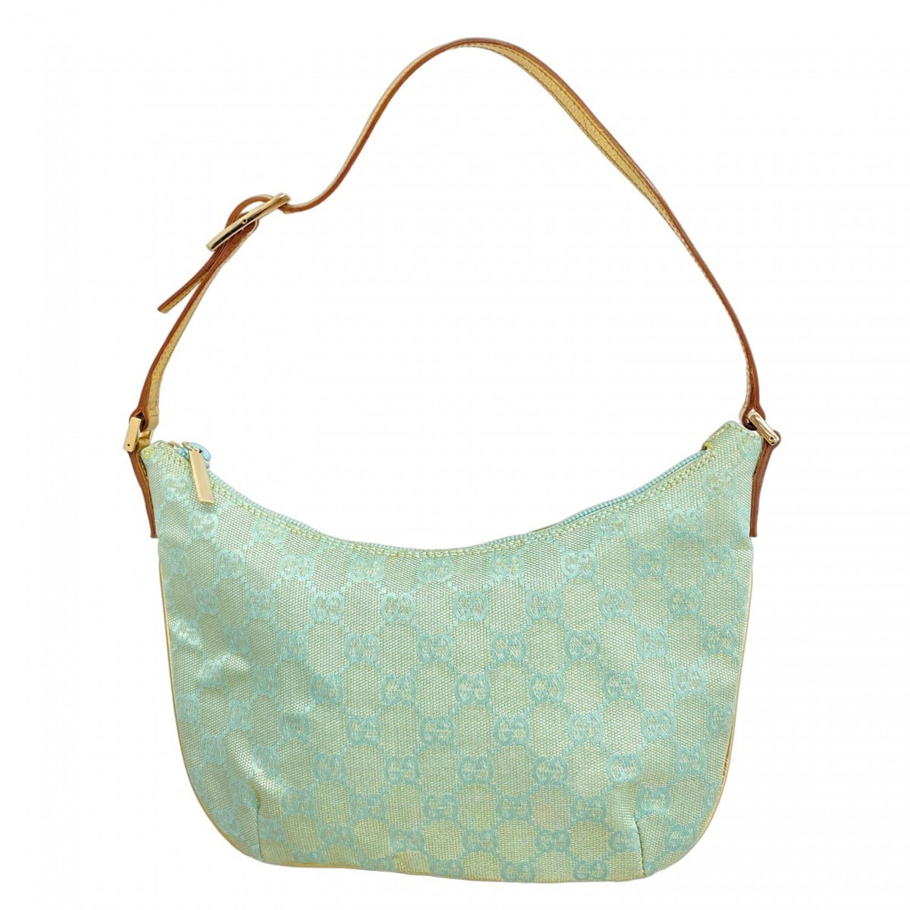 Gucci GG Canvas Handbag 005 0813 Blue Gold Champagne