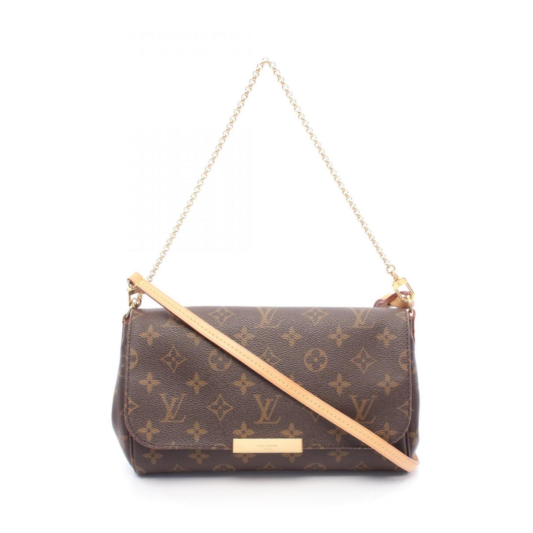 Louis Vuitton Favorite MM Handbag, Coated Canvas and Leather, Monogram, Brown