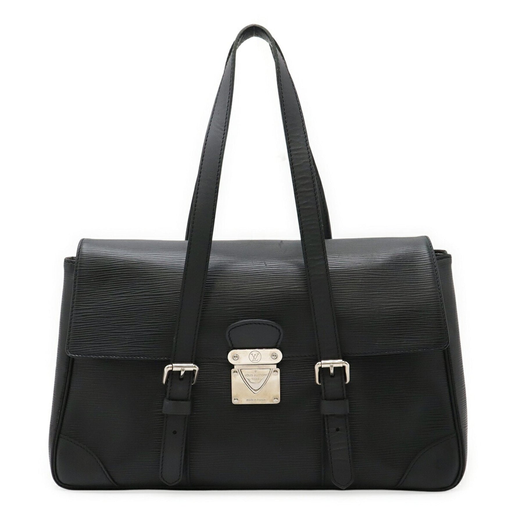 Louis Vuitton Epi Segur MM Shoulder Bag in Black Leather (Noir)