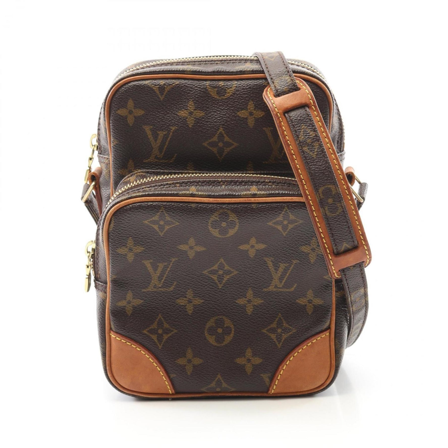Louis Vuitton Amazon Monogram Shoulder Bag Coated Canvas Leather Brown