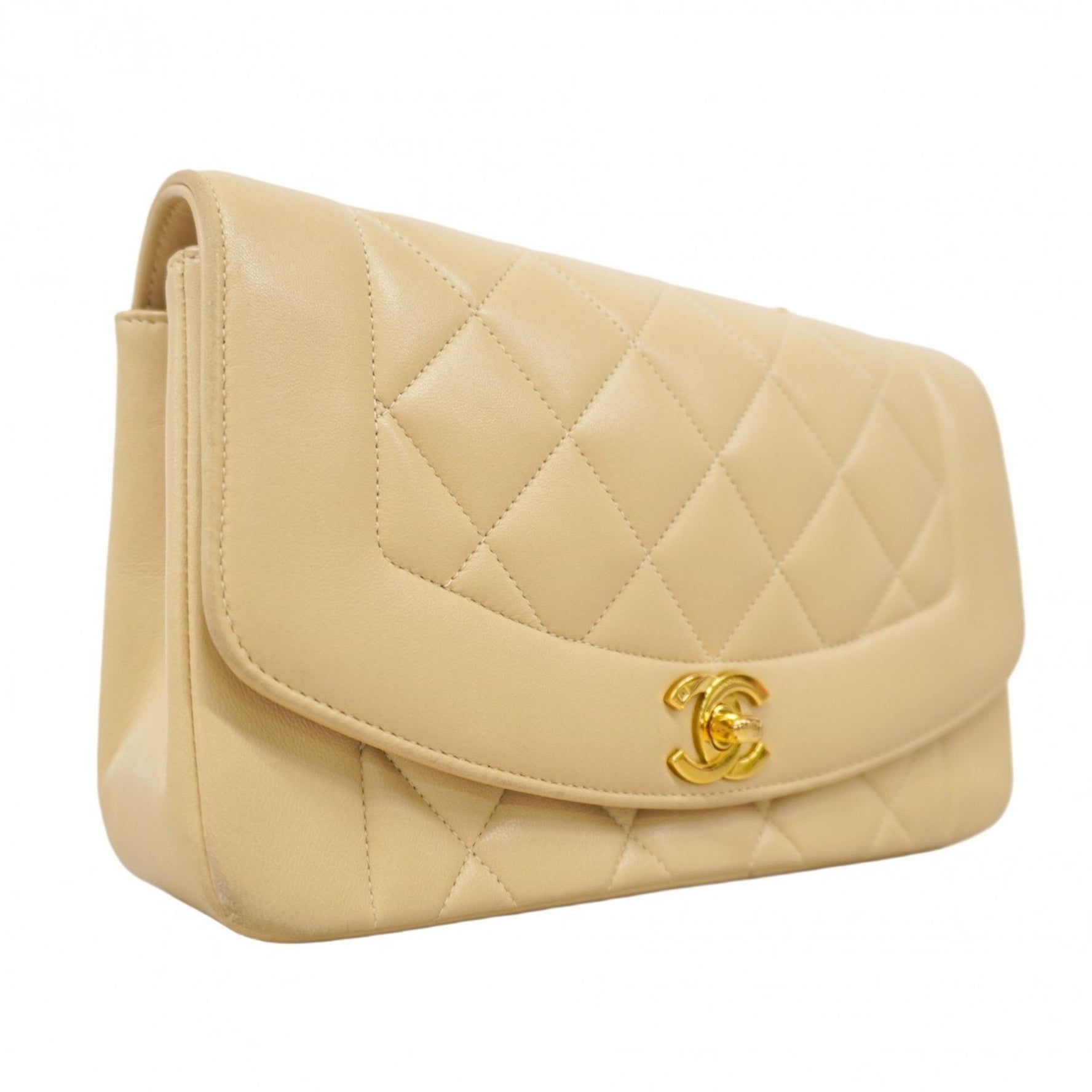 Chanel Diana Matelasse Chain Shoulder Bag in Lambskin
