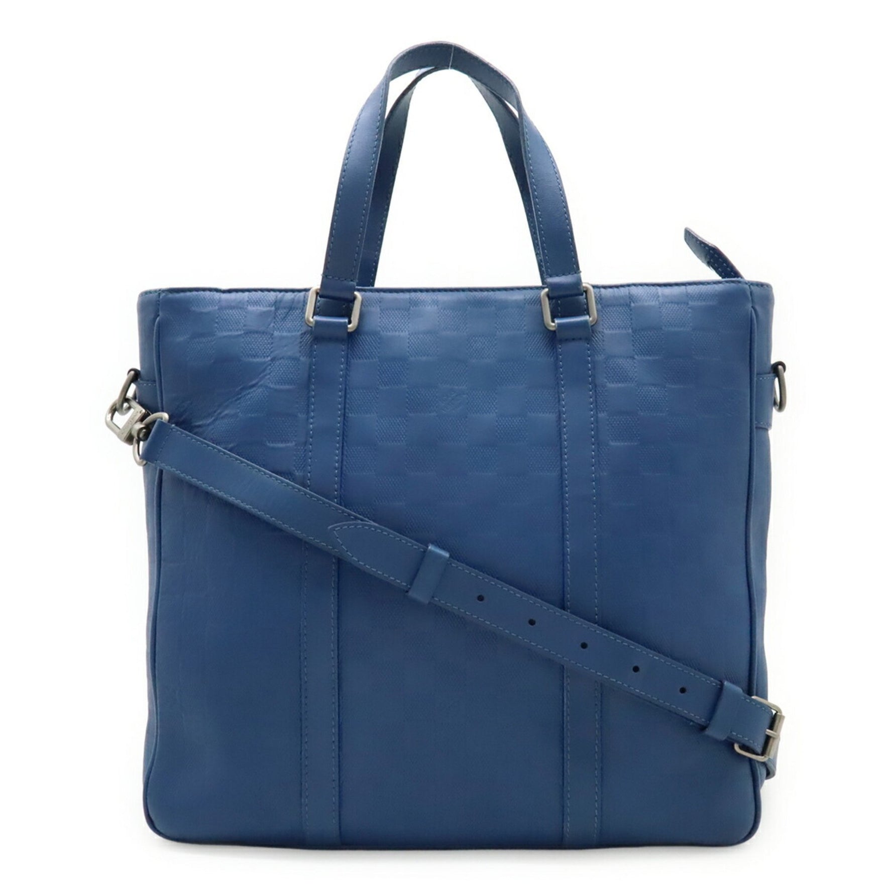 LOUIS VUITTON Damier Infini Tadao PM Tote Bag Shoulder Neptune Blue