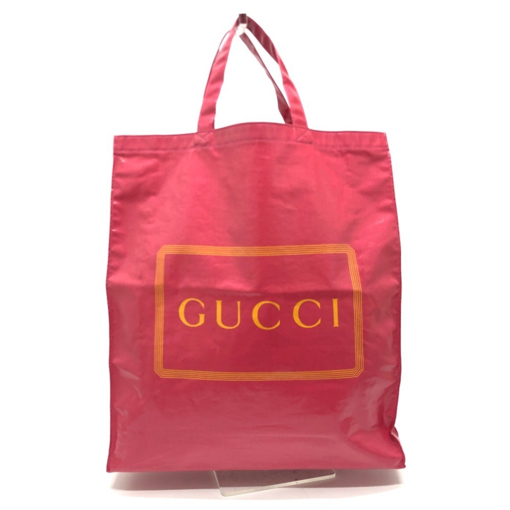 GUCCI Logo Tote Bag, Handbag, Coated Canvas