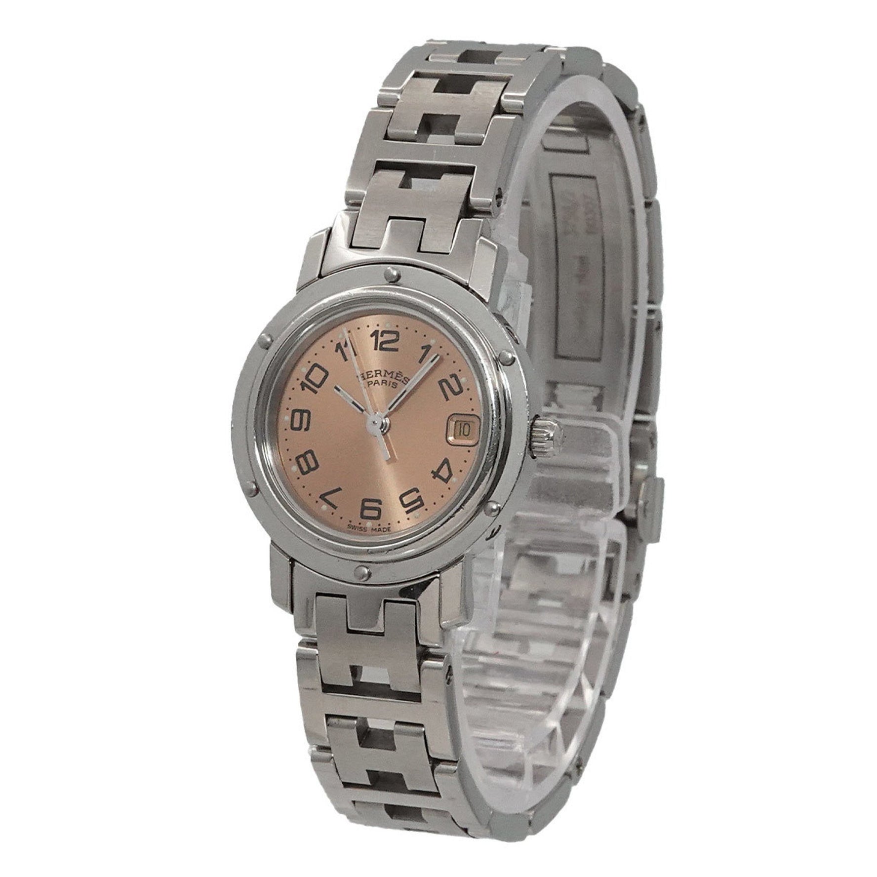 Hermès Clipper CL4 210 Women's Watch with Date, Pink Quartz Movement
