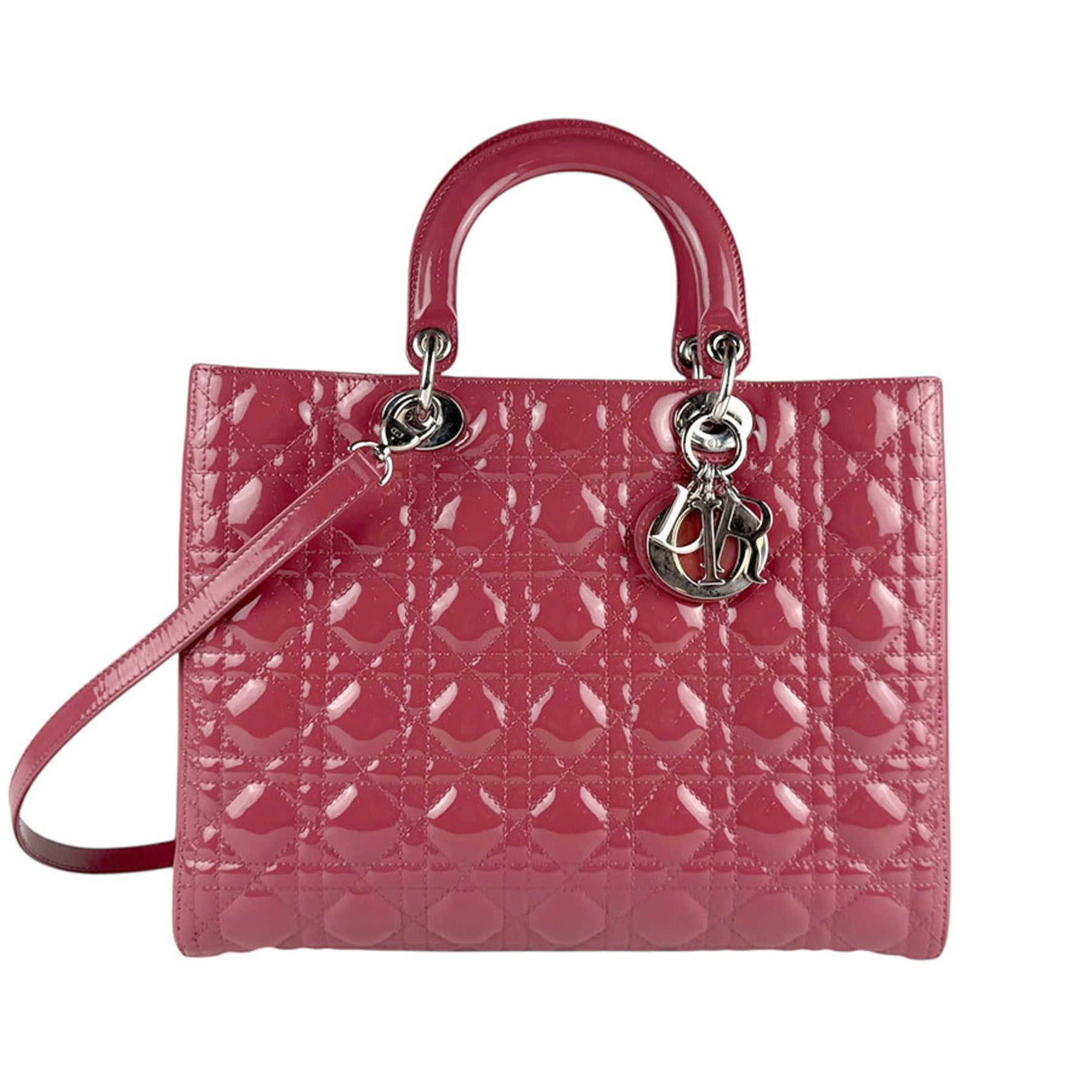 Christian Dior Lady handbag/shoulder bag in mauve patent leather