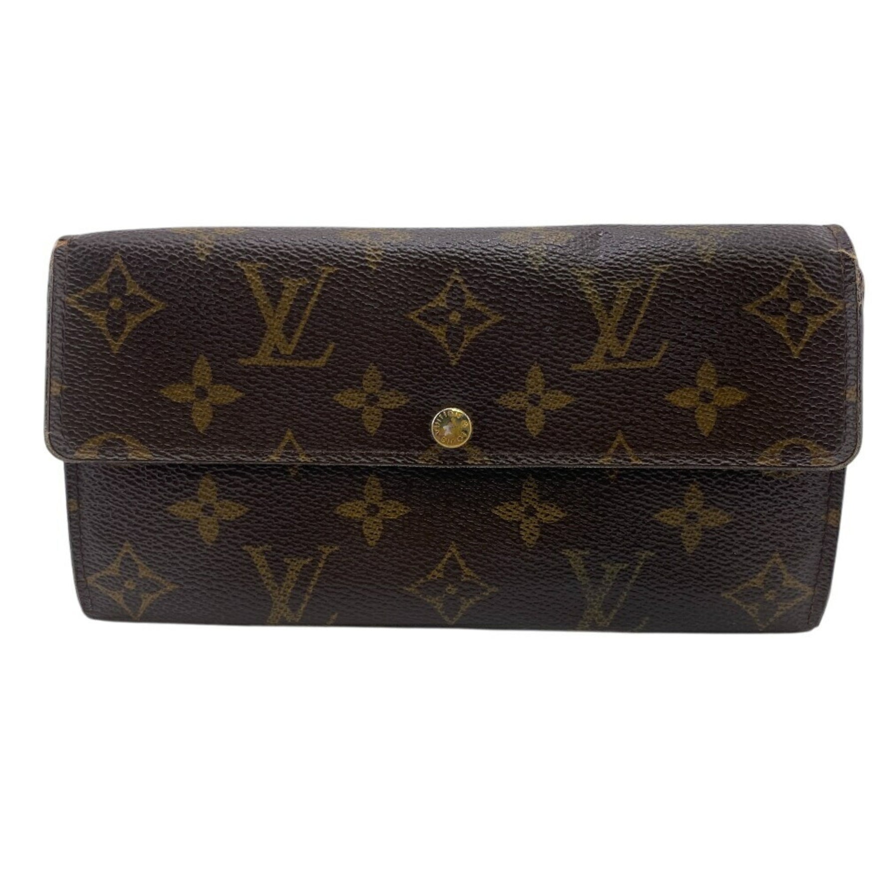 LOUIS VUITTON Wallet M61734 Portefeuille Sarah Brown Monogram Long Unisex