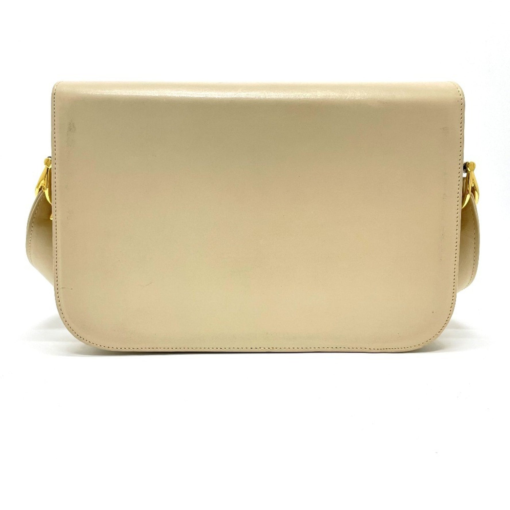 CELINE Vintage Carriage Hardware Shoulder Bag in Leather with Gold