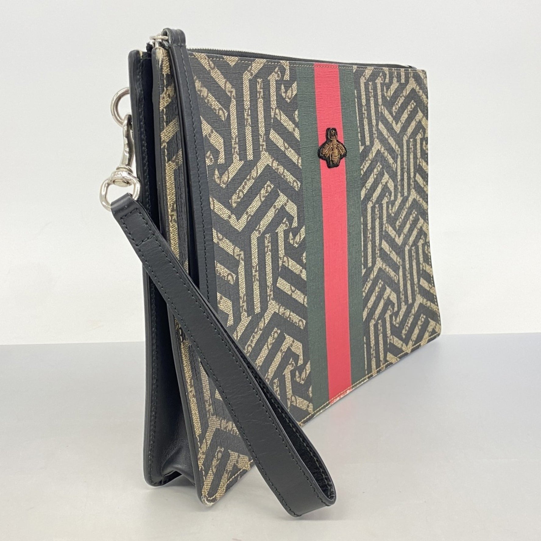 Gucci GG Kaleido clutch bag black brown men's P1118514