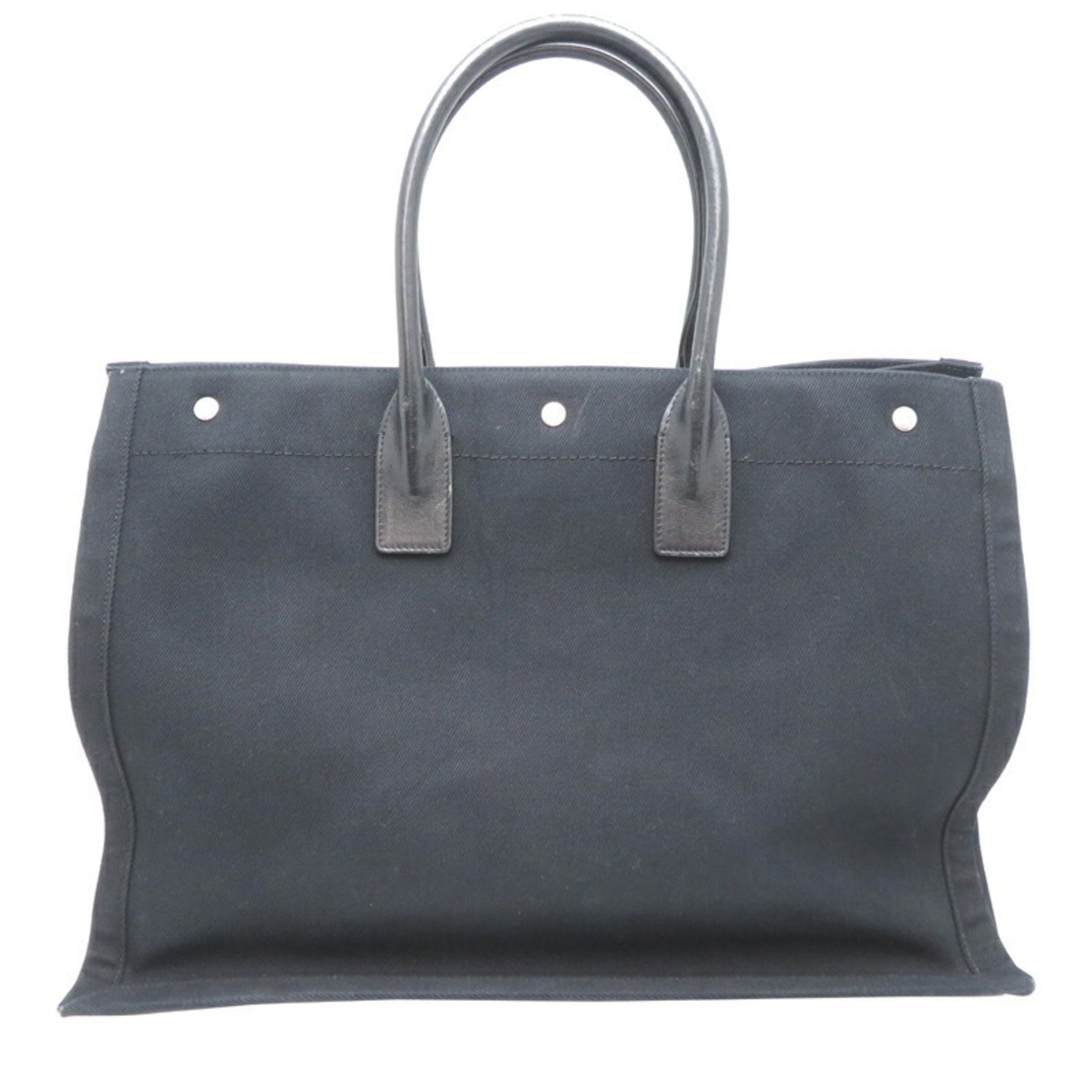 Saint Laurent Rive Gauche Women's and Men's Tote Bag 509415FAAVR Cotton Black