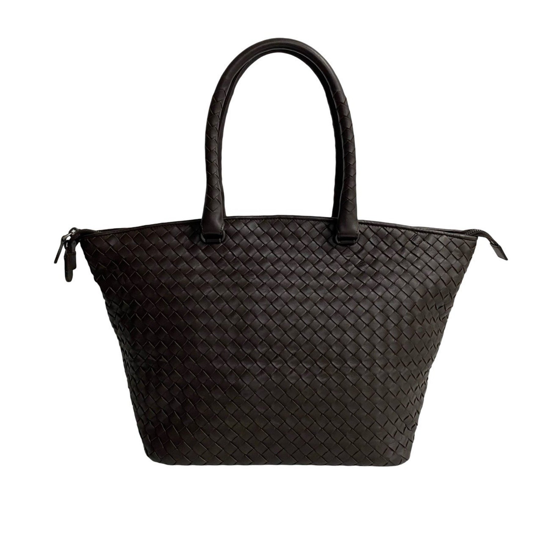 BOTTEGA VENETA Intrecciato Leather Handbag/Tote Bag in Dark (Product Code: 017-5)