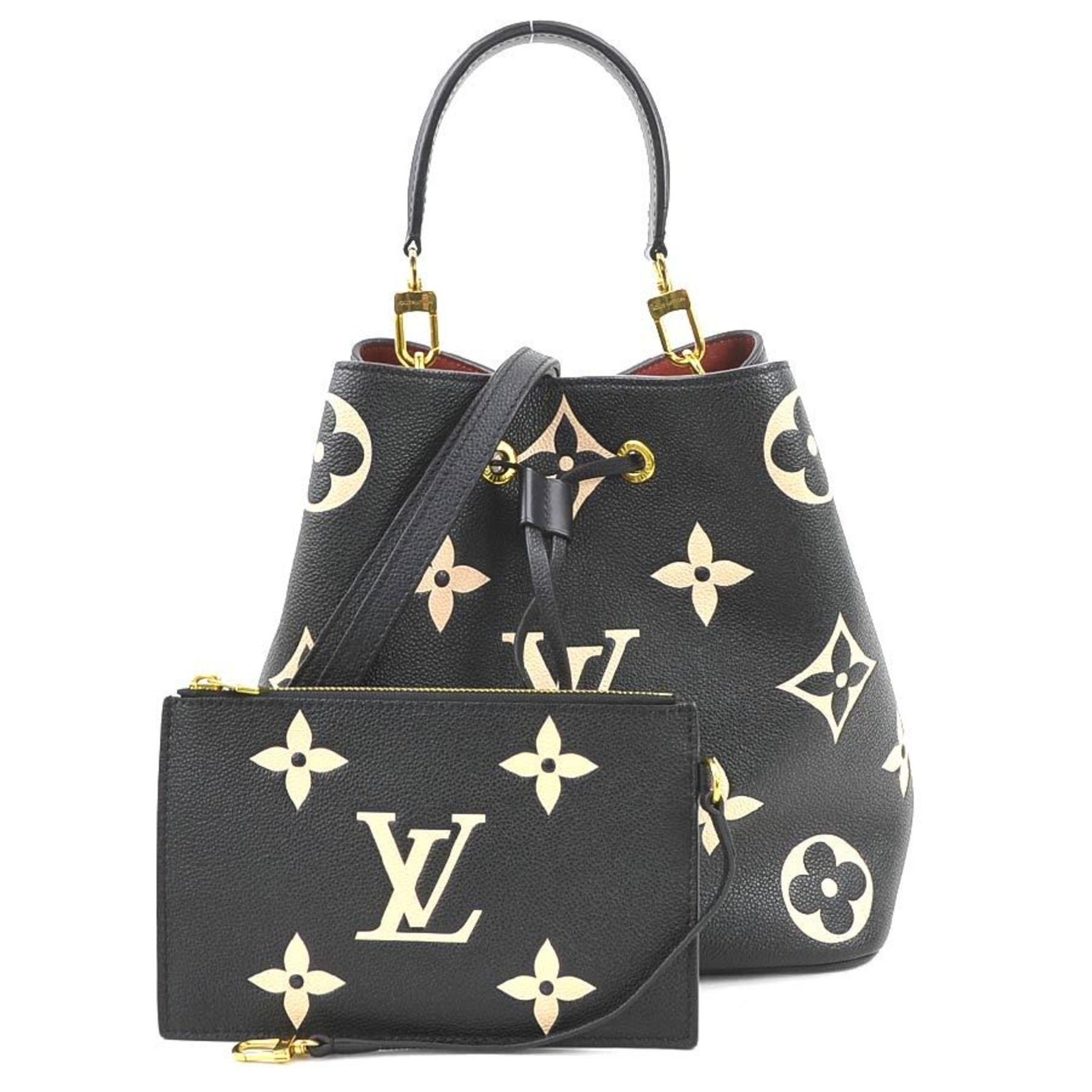 Louis Vuitton Handbag Shoulder Bag Bicolor Monogram Empreinte NeoNoe MM Black x Beige