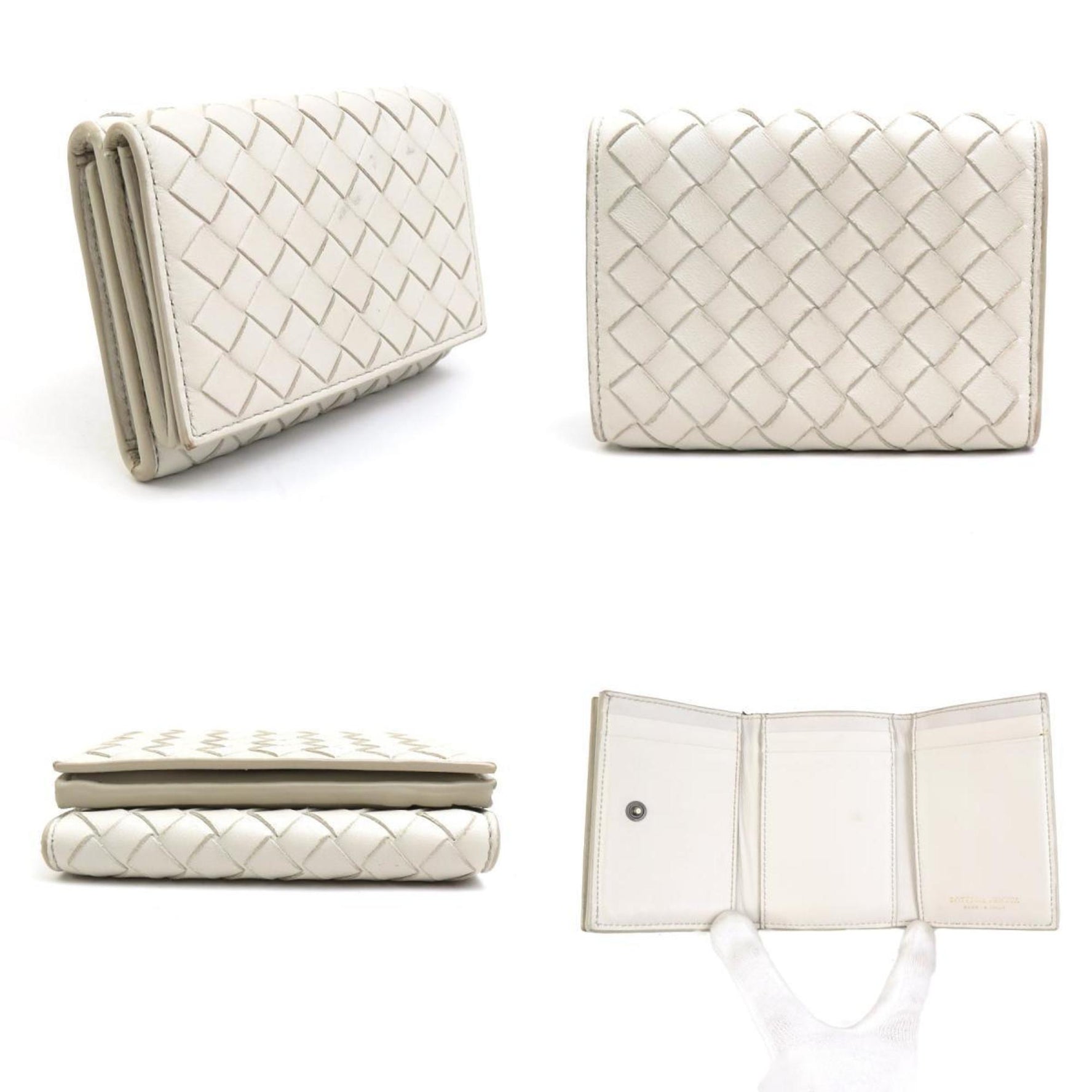 Bottega Veneta Tri-fold Wallet Intrecciato Leather